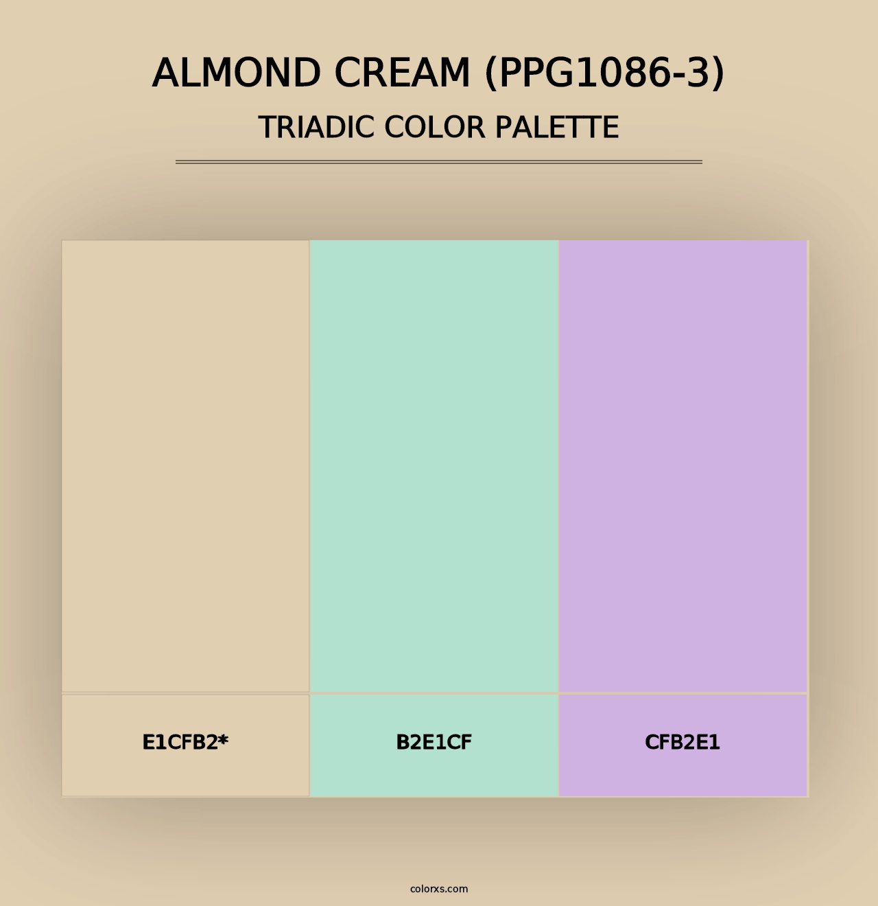 Almond Cream (PPG1086-3) - Triadic Color Palette