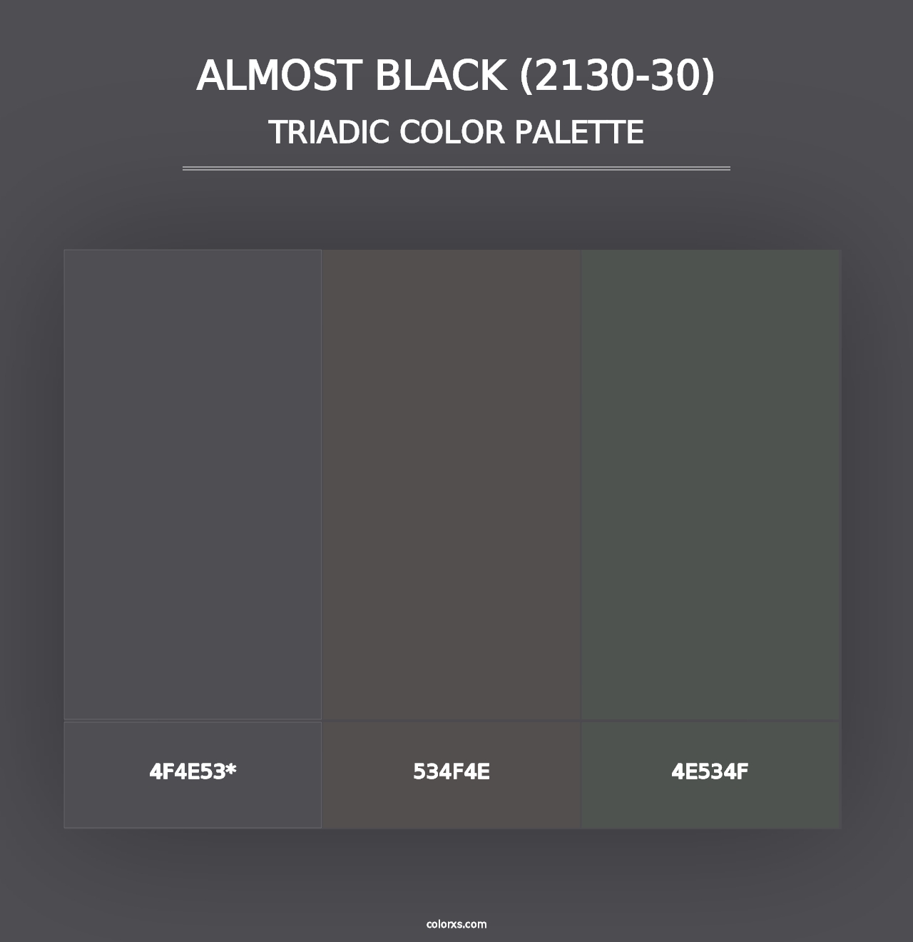 Almost Black (2130-30) - Triadic Color Palette