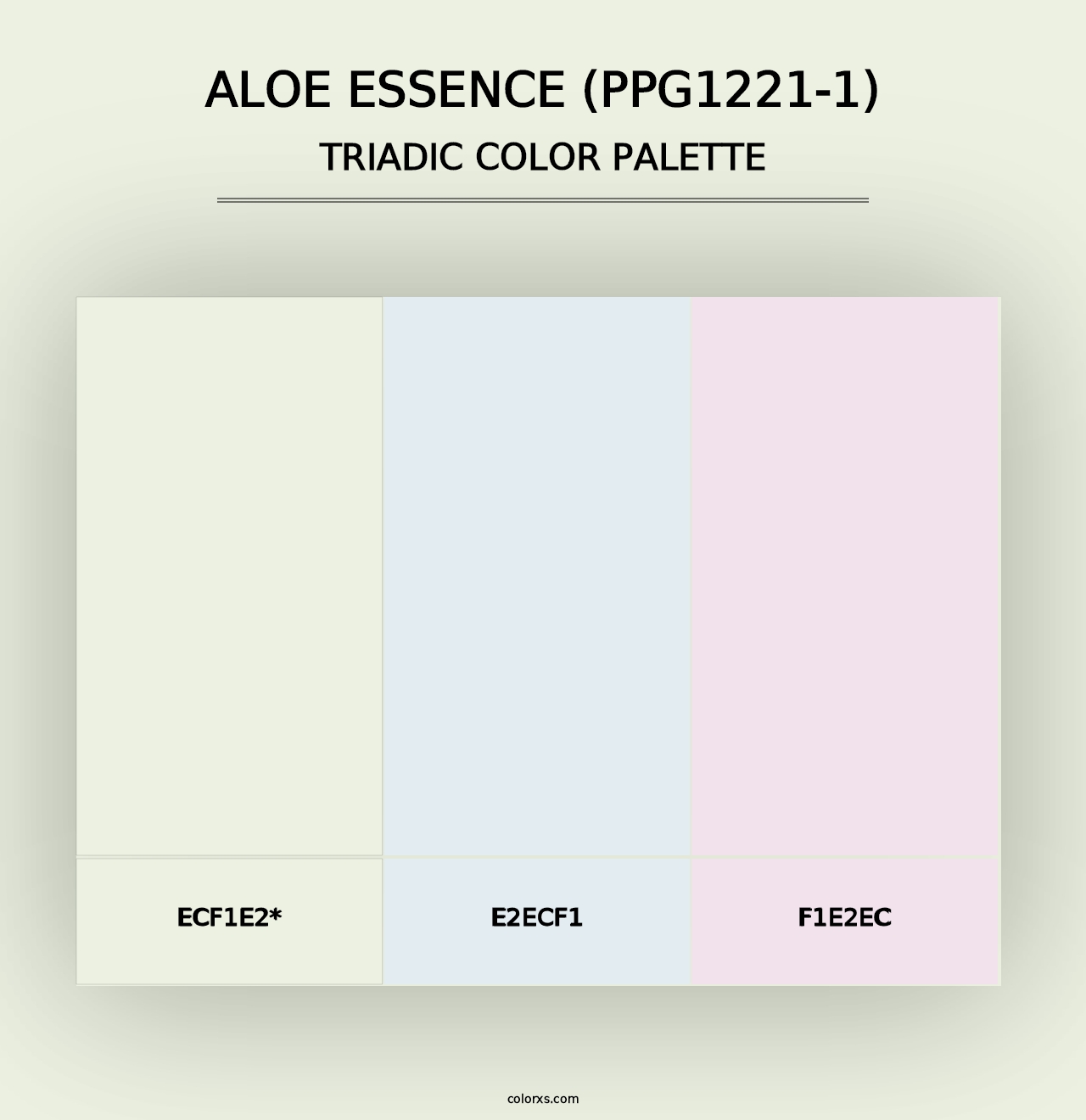 Aloe Essence (PPG1221-1) - Triadic Color Palette