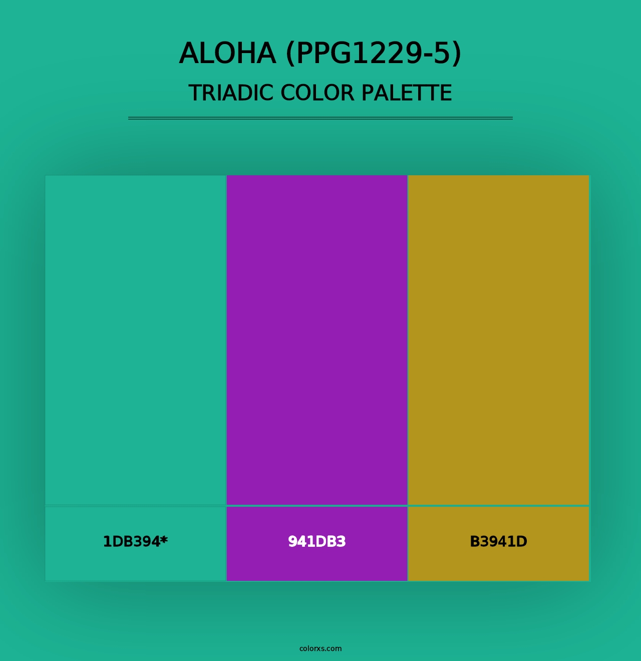 Aloha (PPG1229-5) - Triadic Color Palette