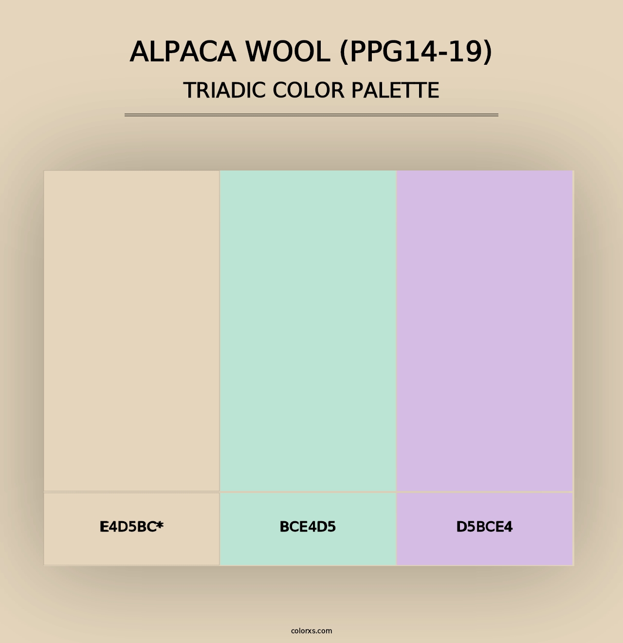 Alpaca Wool (PPG14-19) - Triadic Color Palette