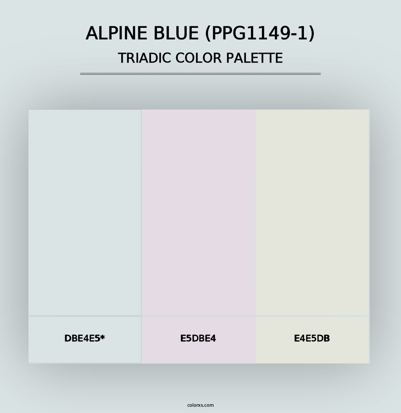 Alpine Blue (PPG1149-1) - Triadic Color Palette