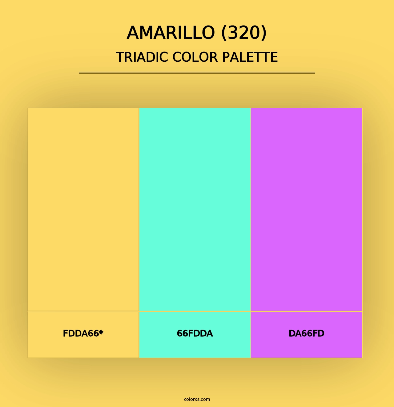 Amarillo (320) - Triadic Color Palette