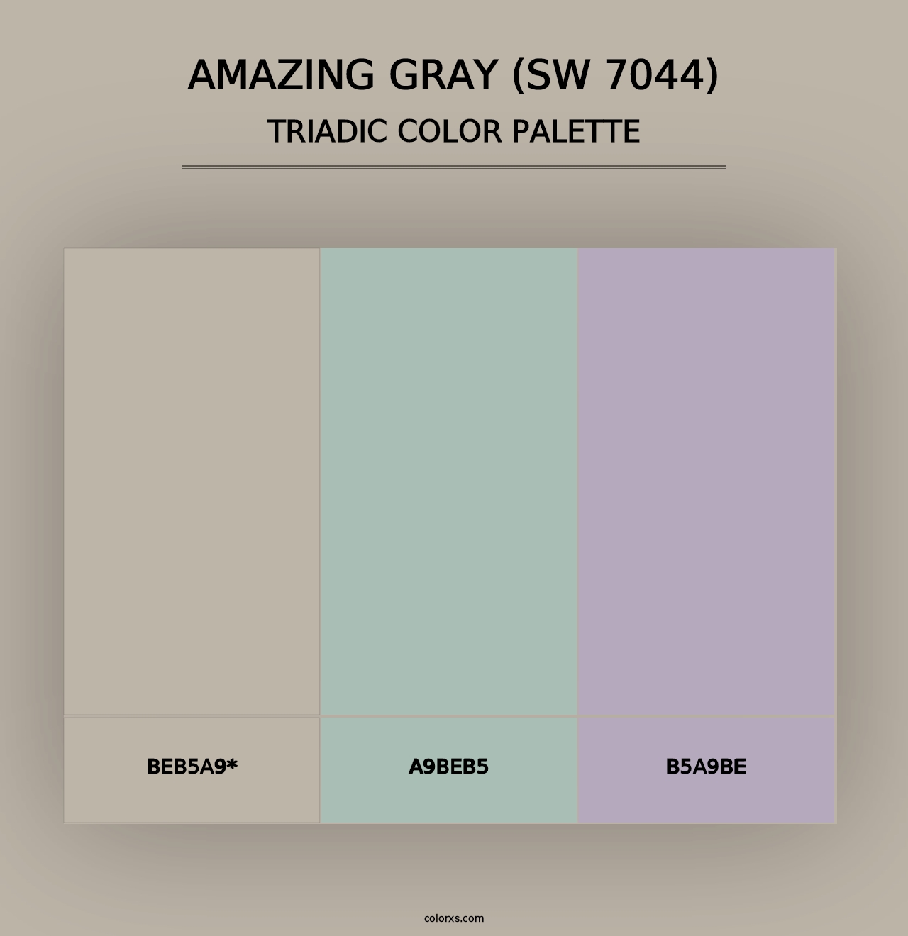 Amazing Gray (SW 7044) - Triadic Color Palette