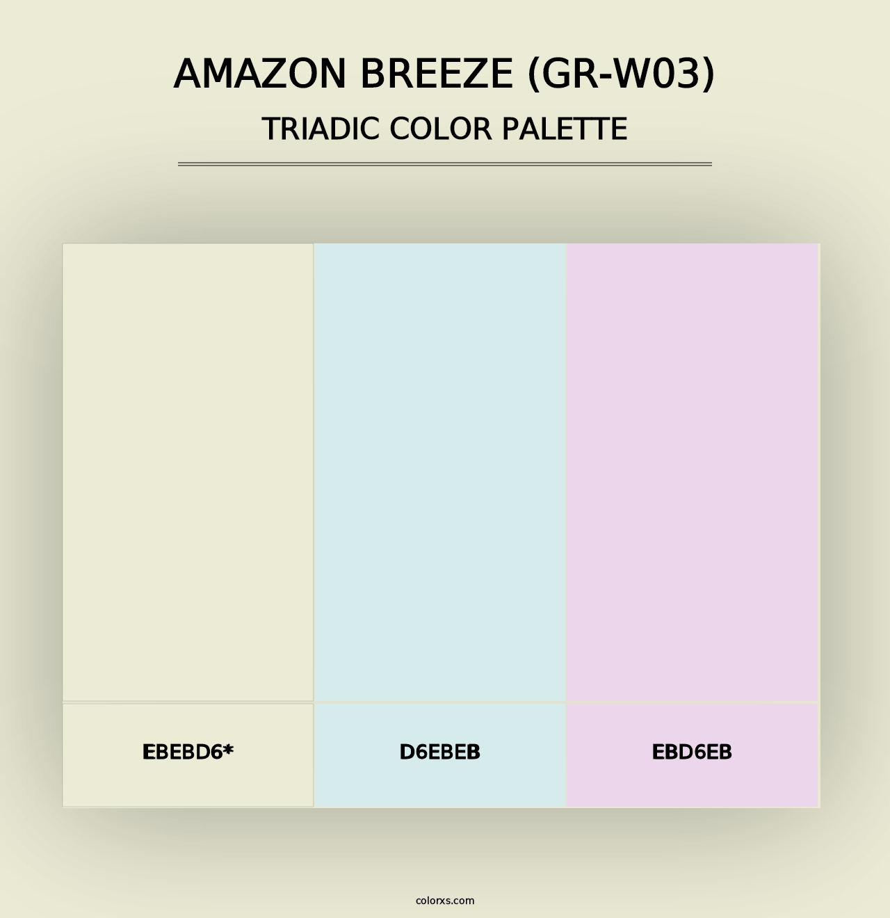 Amazon Breeze (GR-W03) - Triadic Color Palette