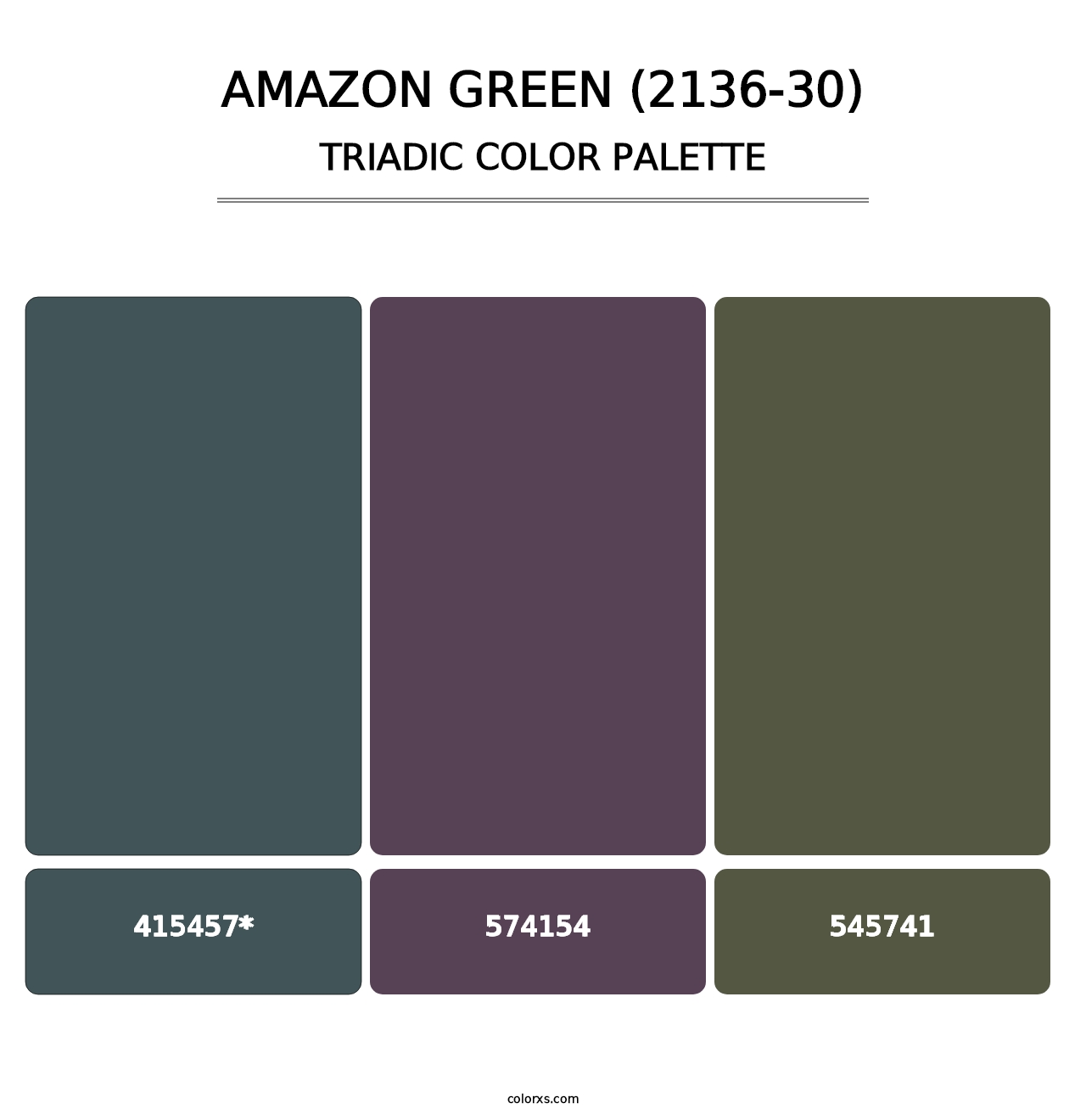 Amazon Green (2136-30) - Triadic Color Palette