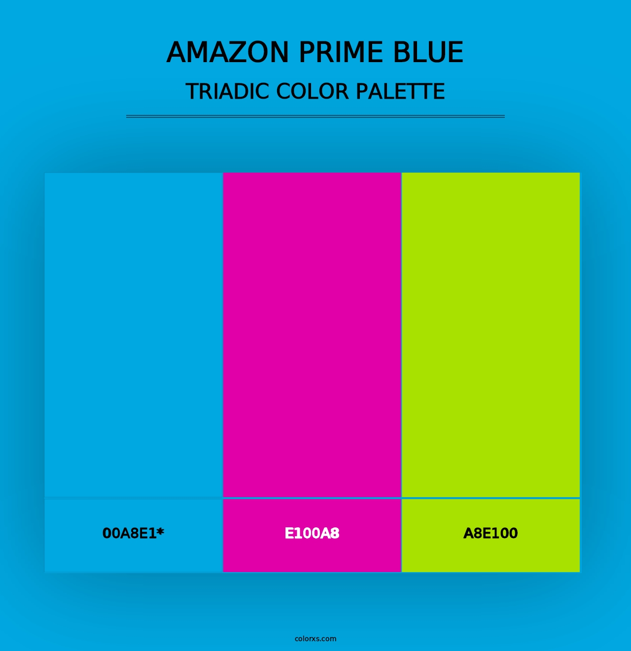 Amazon Prime Blue - Triadic Color Palette