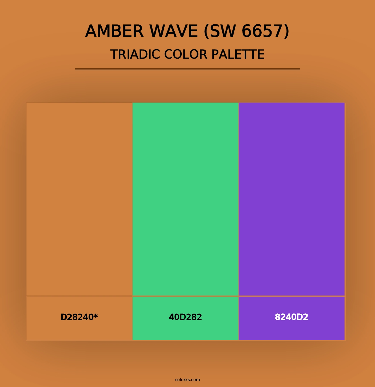 Amber Wave (SW 6657) - Triadic Color Palette