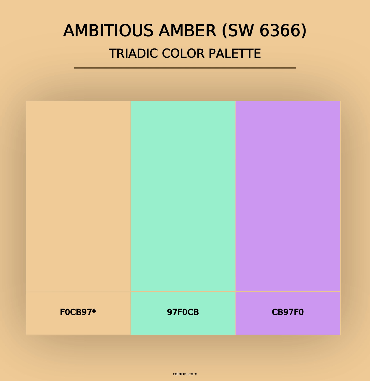 Ambitious Amber (SW 6366) - Triadic Color Palette