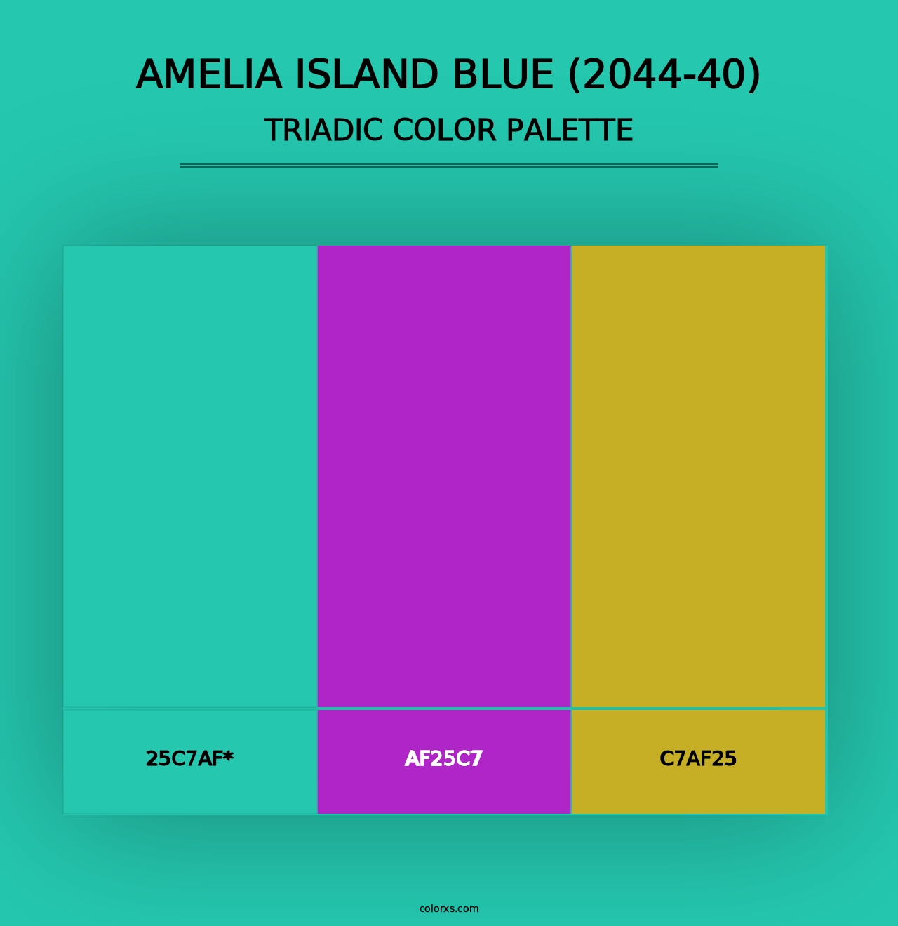 Amelia Island Blue (2044-40) - Triadic Color Palette