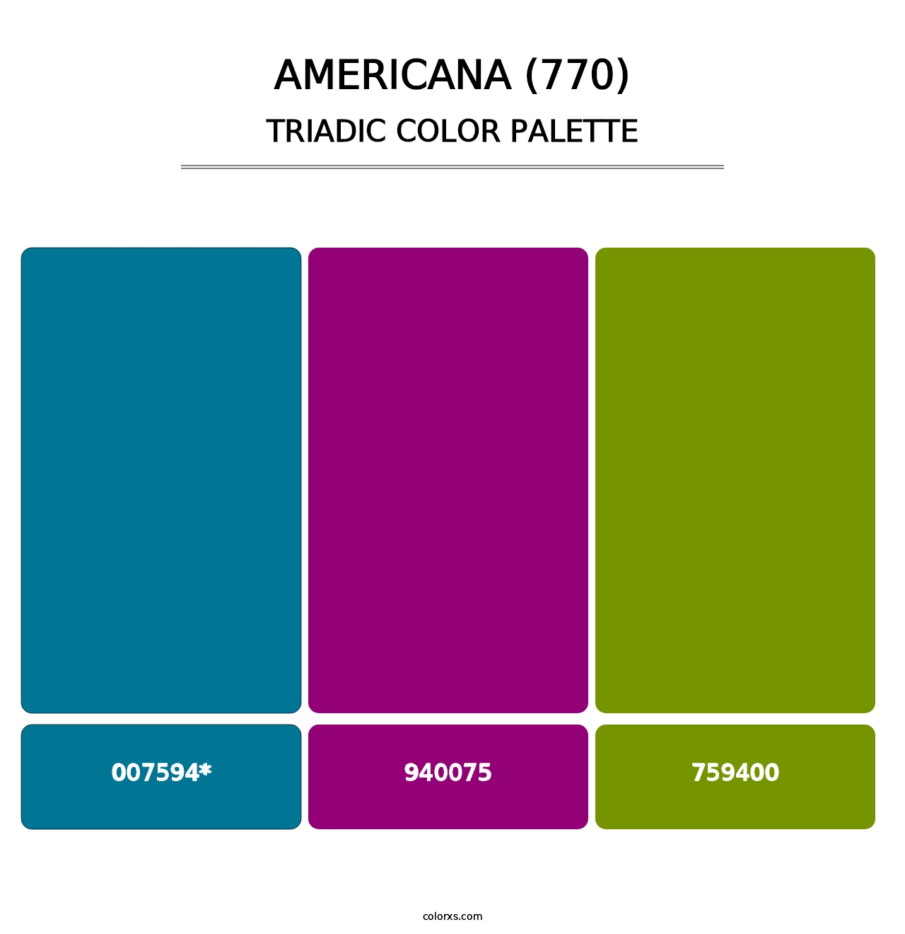 Americana (770) - Triadic Color Palette