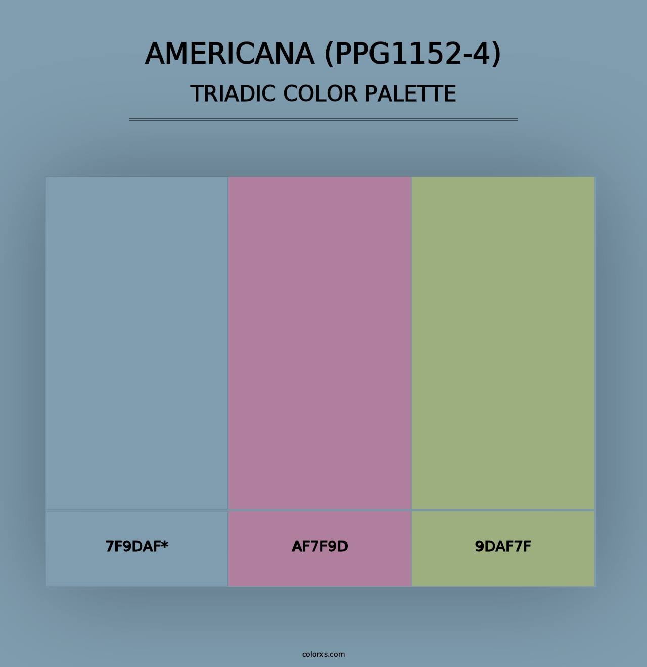 Americana (PPG1152-4) - Triadic Color Palette