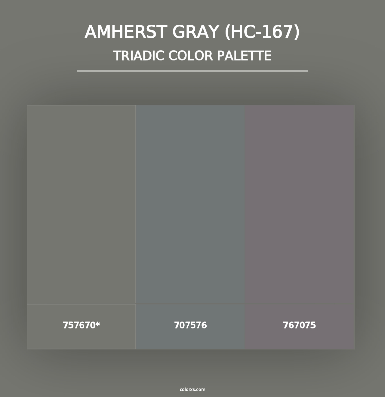 Amherst Gray (HC-167) - Triadic Color Palette