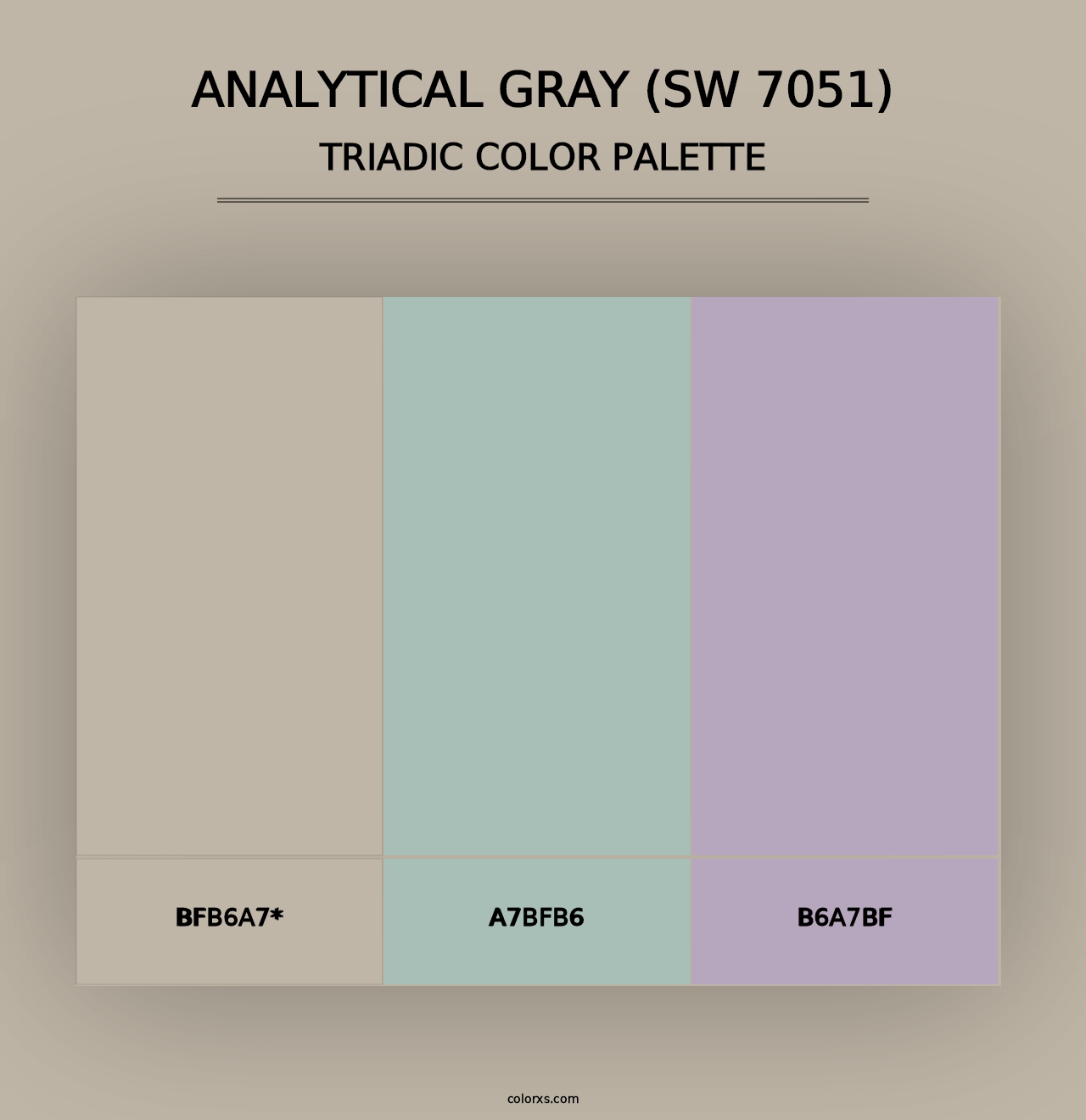 Analytical Gray (SW 7051) - Triadic Color Palette