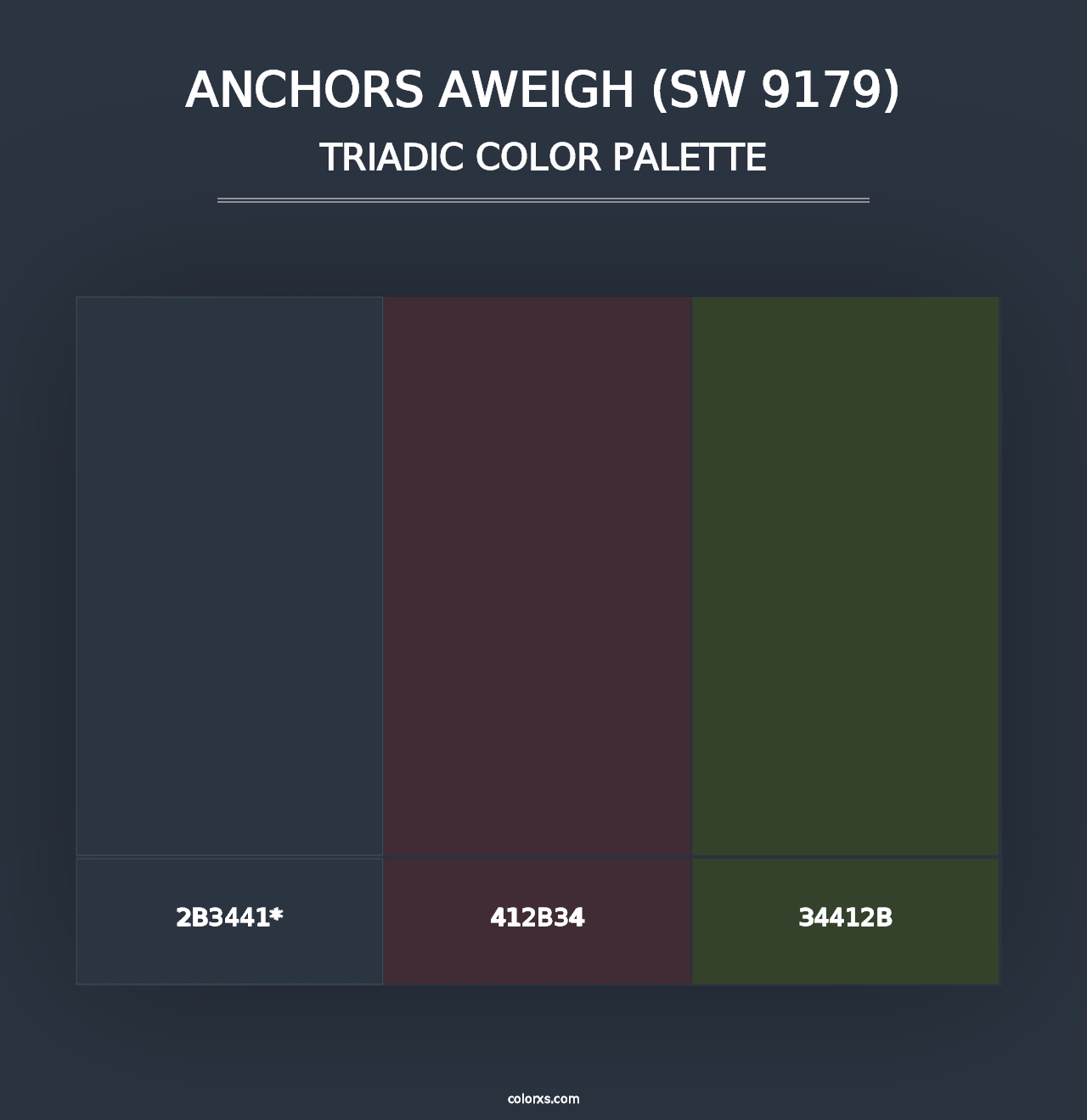 Anchors Aweigh (SW 9179) - Triadic Color Palette