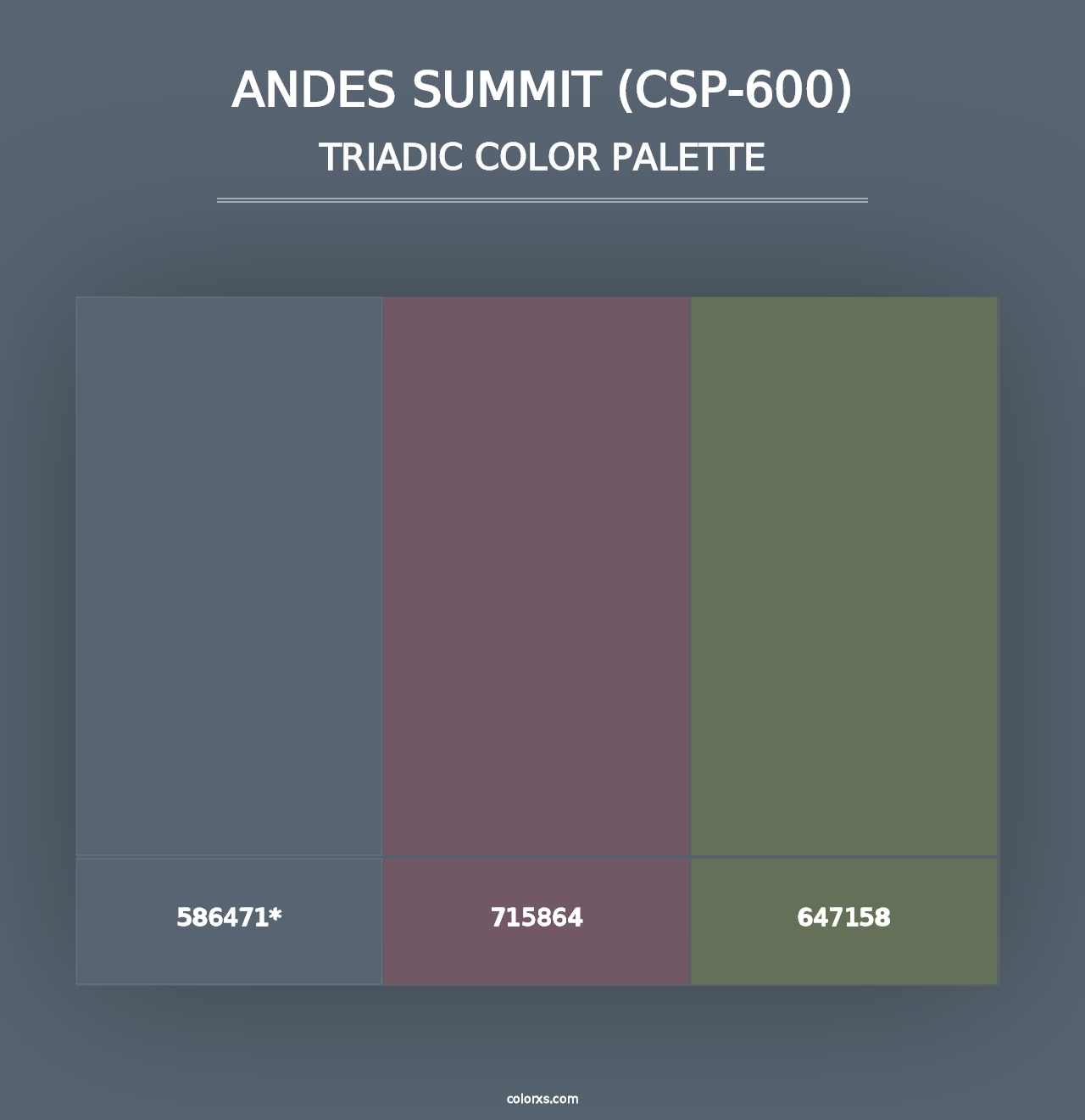 Andes Summit (CSP-600) - Triadic Color Palette