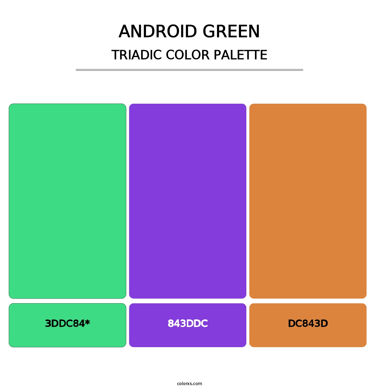 Android Green - Triadic Color Palette