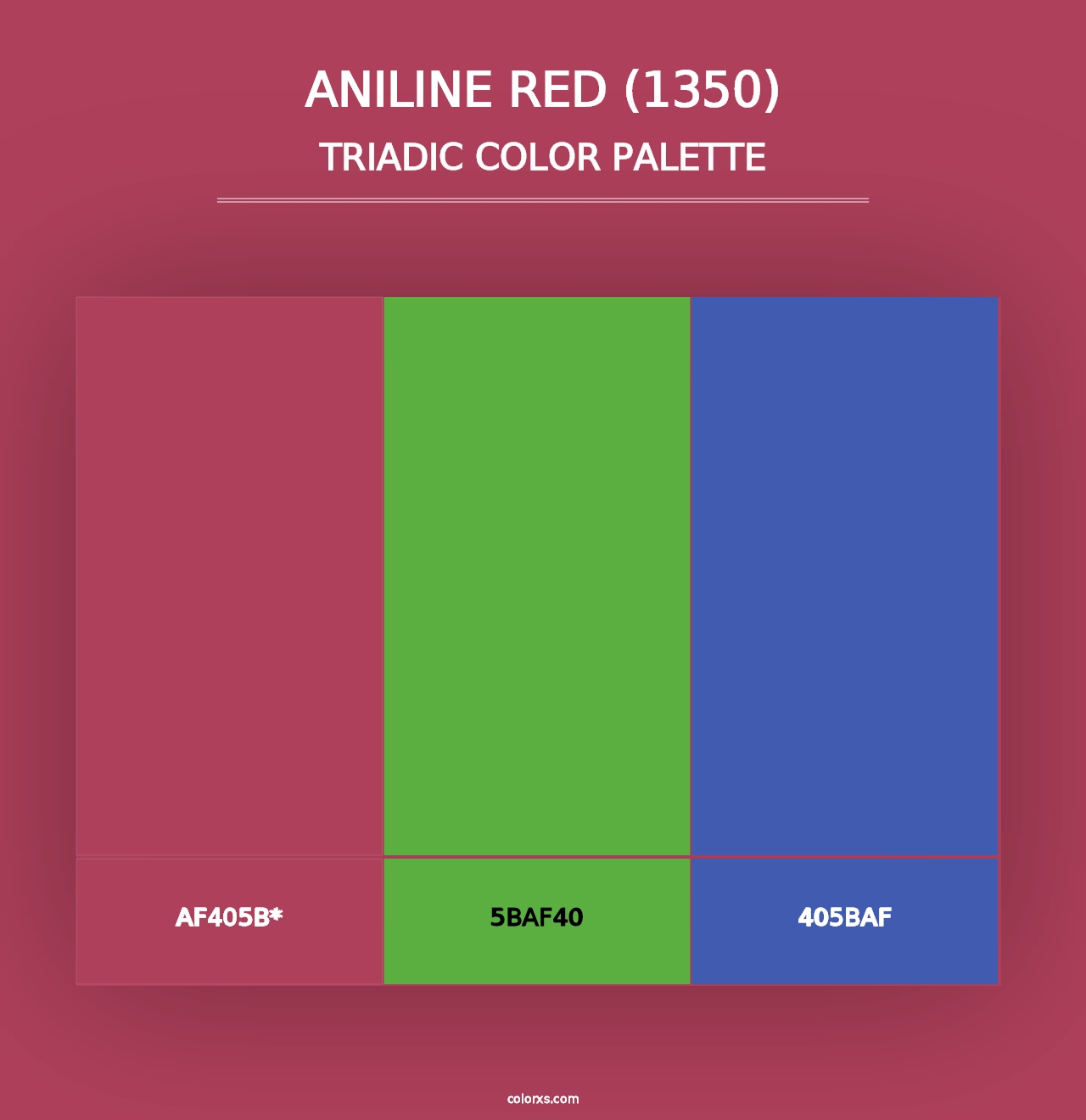 Aniline Red (1350) - Triadic Color Palette