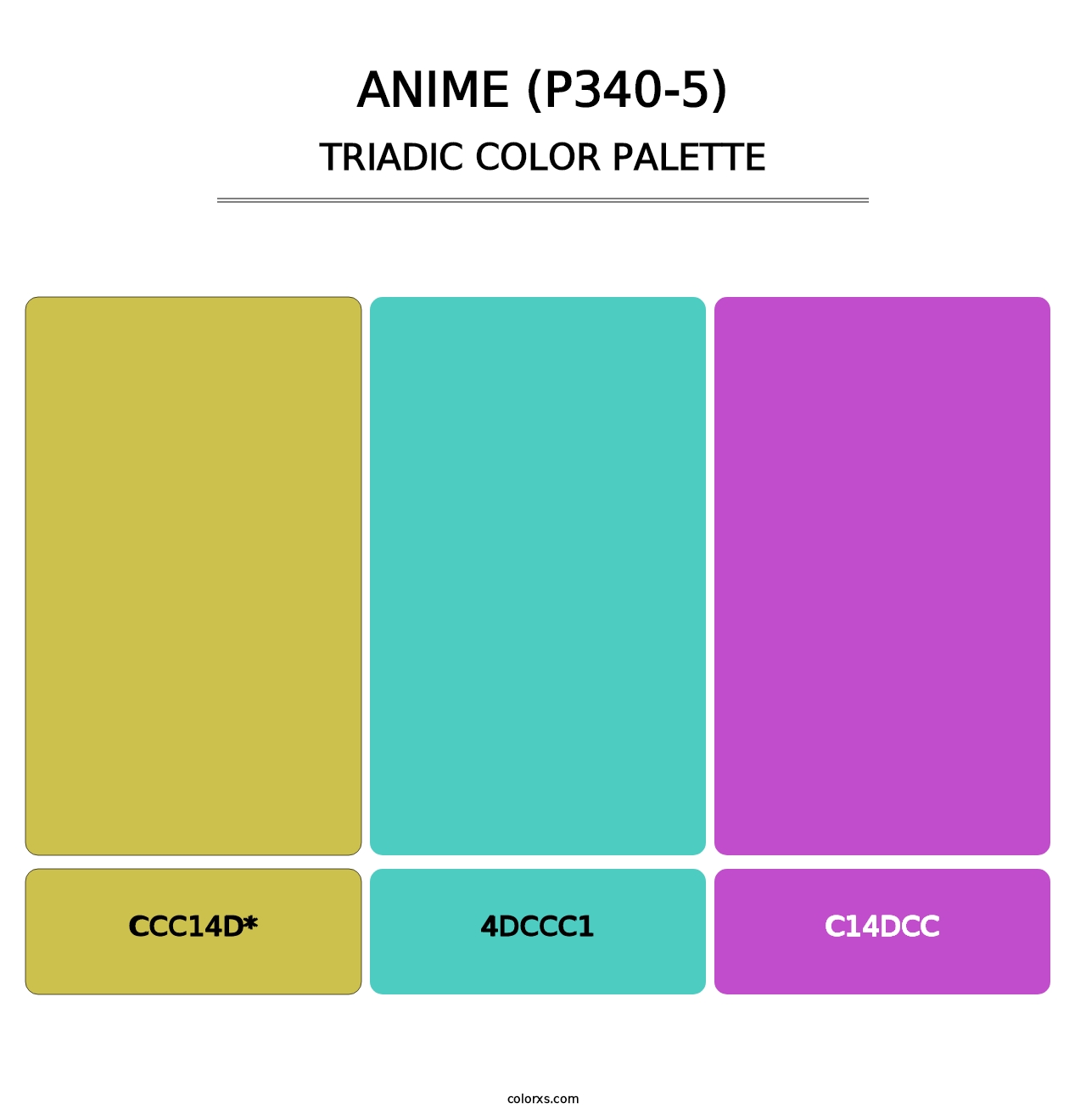 Anime (P340-5) - Triadic Color Palette