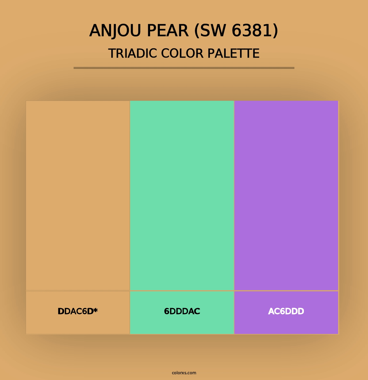 Anjou Pear (SW 6381) - Triadic Color Palette