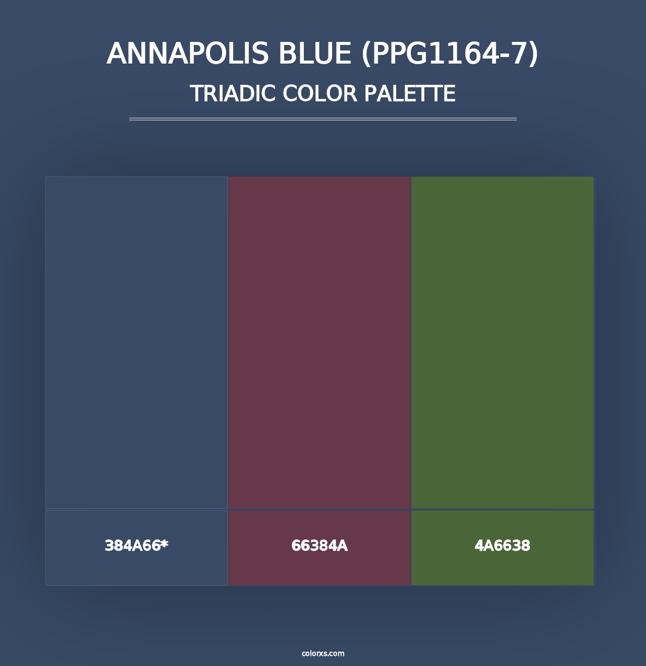 Annapolis Blue (PPG1164-7) - Triadic Color Palette