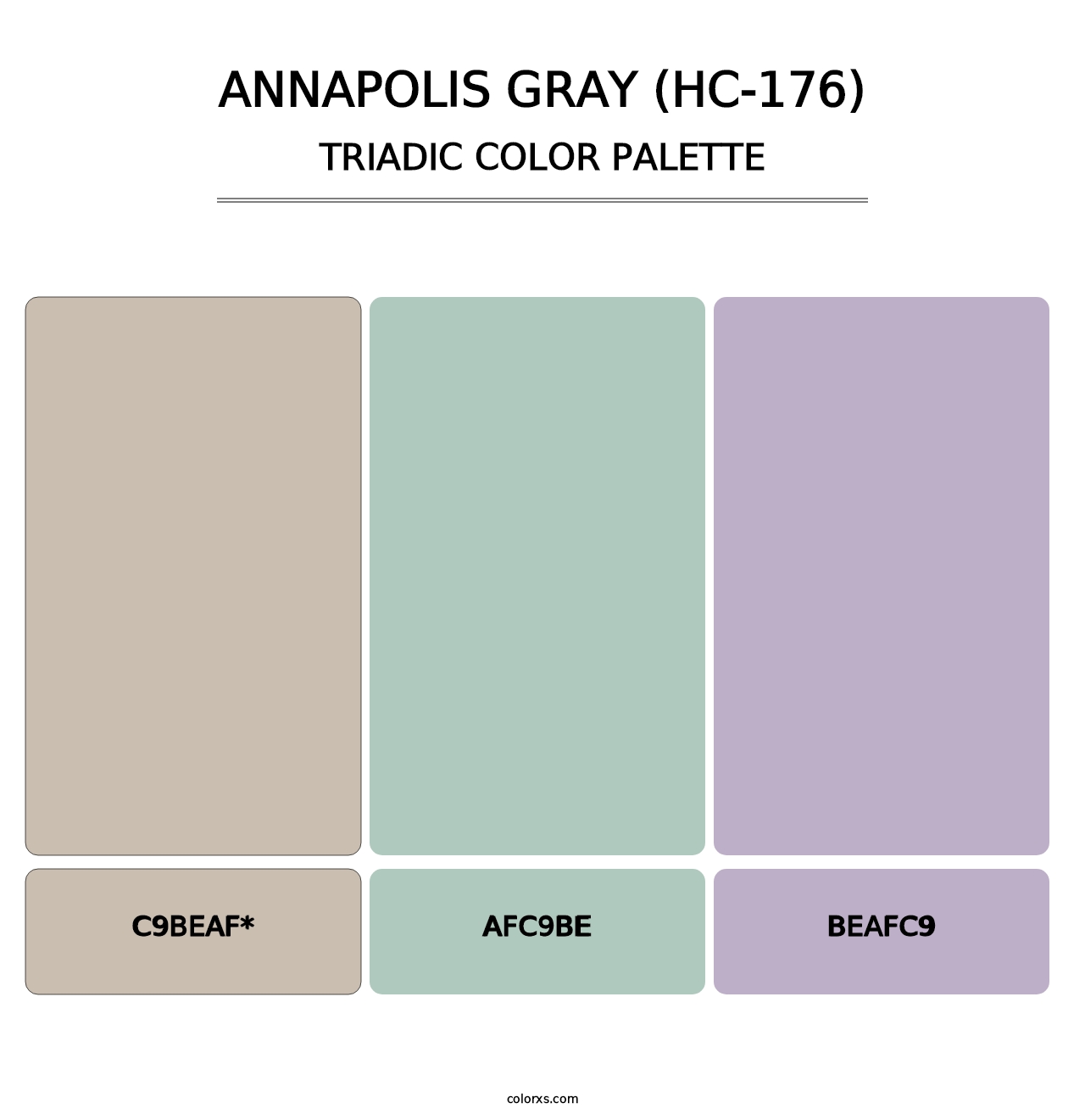 Annapolis Gray (HC-176) - Triadic Color Palette