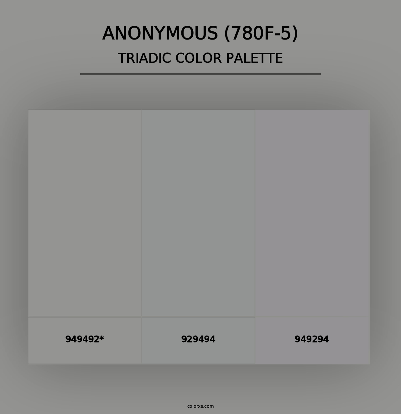 Anonymous (780F-5) - Triadic Color Palette