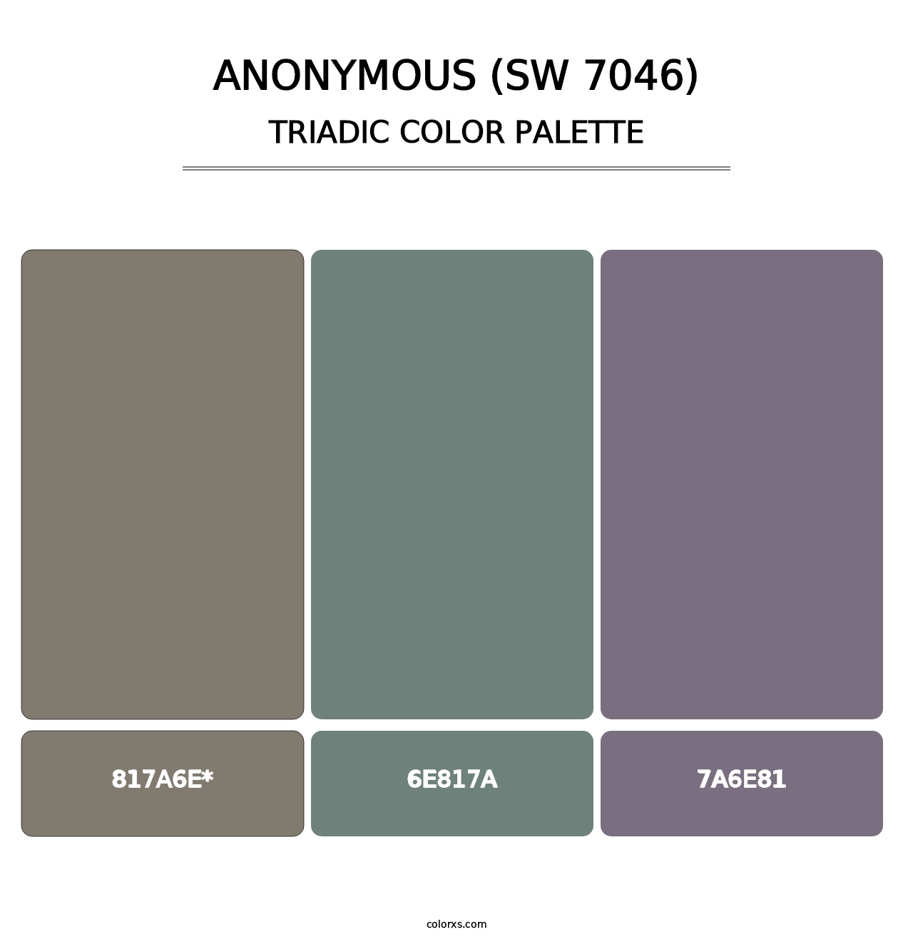 Anonymous (SW 7046) - Triadic Color Palette