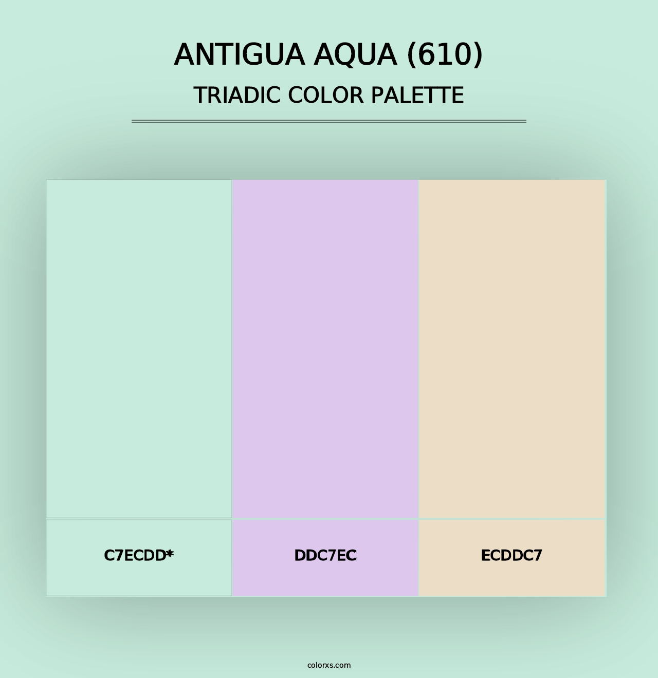 Antigua Aqua (610) - Triadic Color Palette