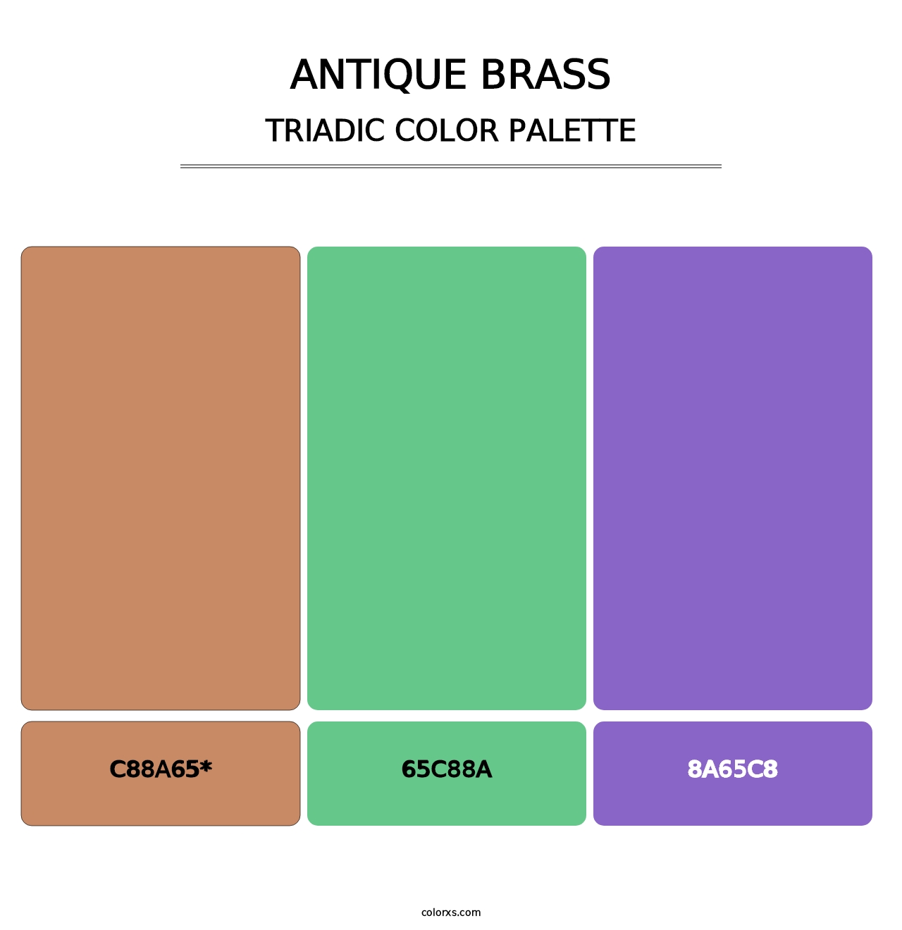 Antique Brass - Triadic Color Palette