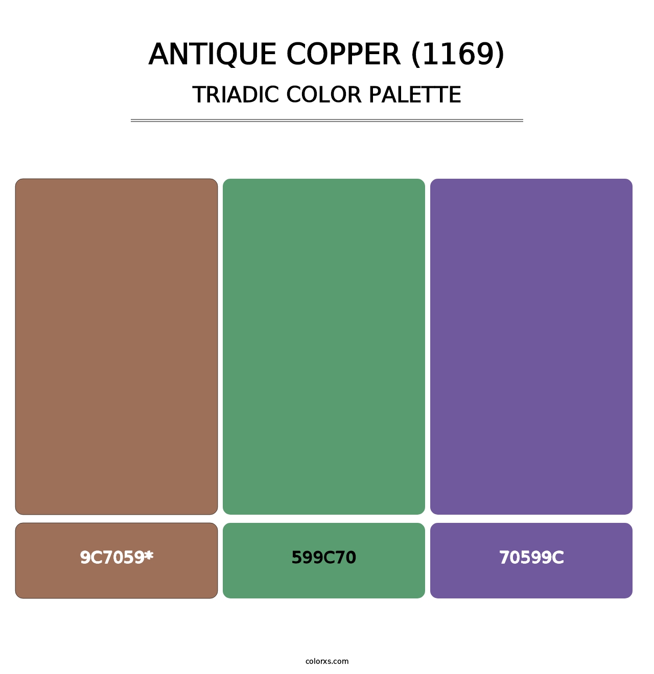 Antique Copper (1169) - Triadic Color Palette