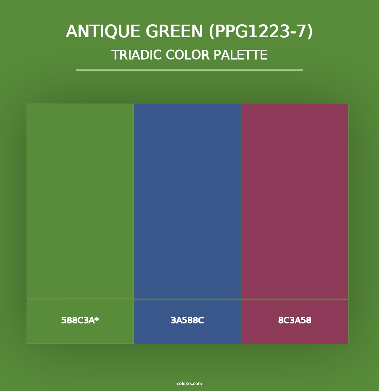 Antique Green (PPG1223-7) - Triadic Color Palette