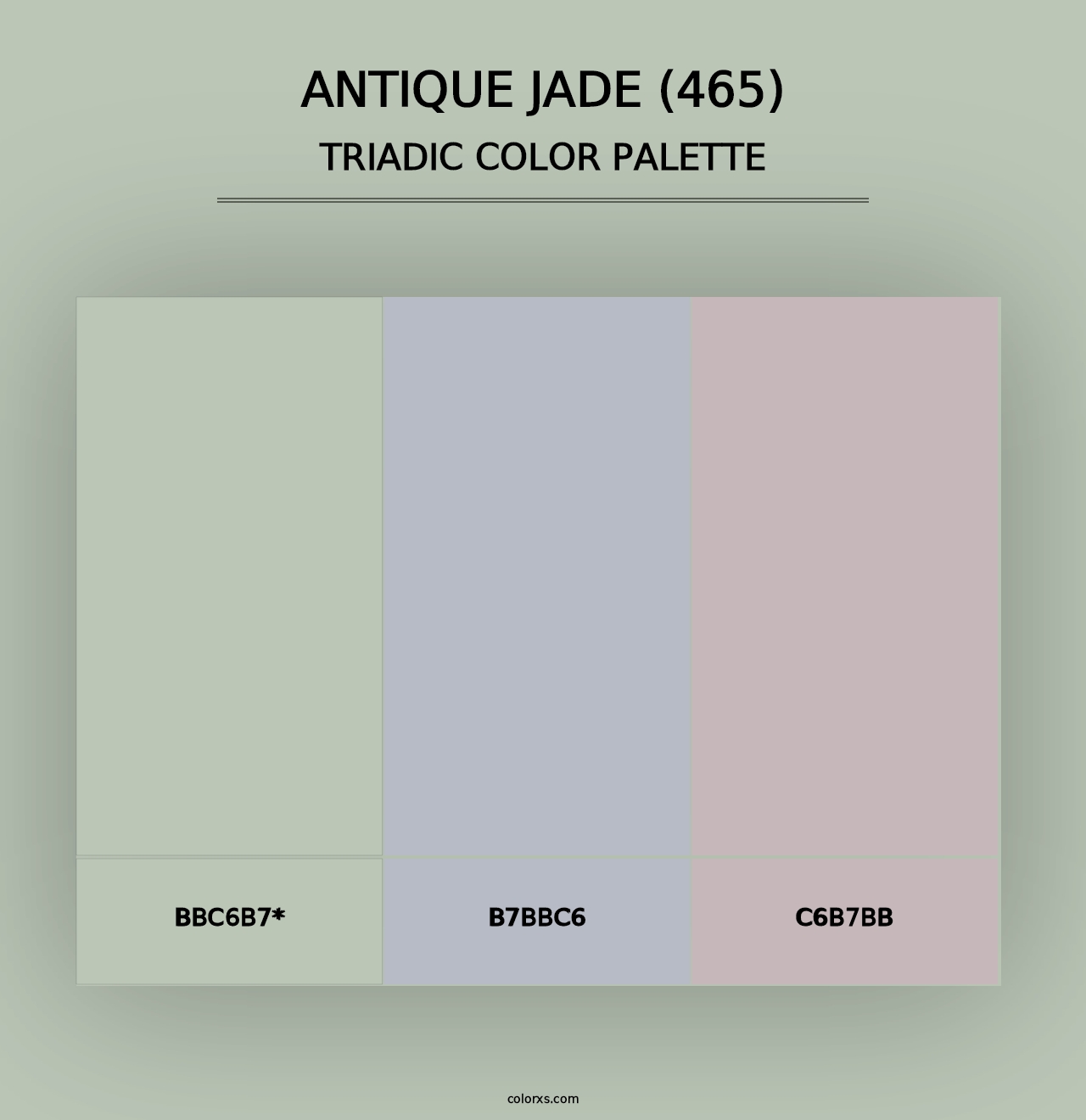 Antique Jade (465) - Triadic Color Palette