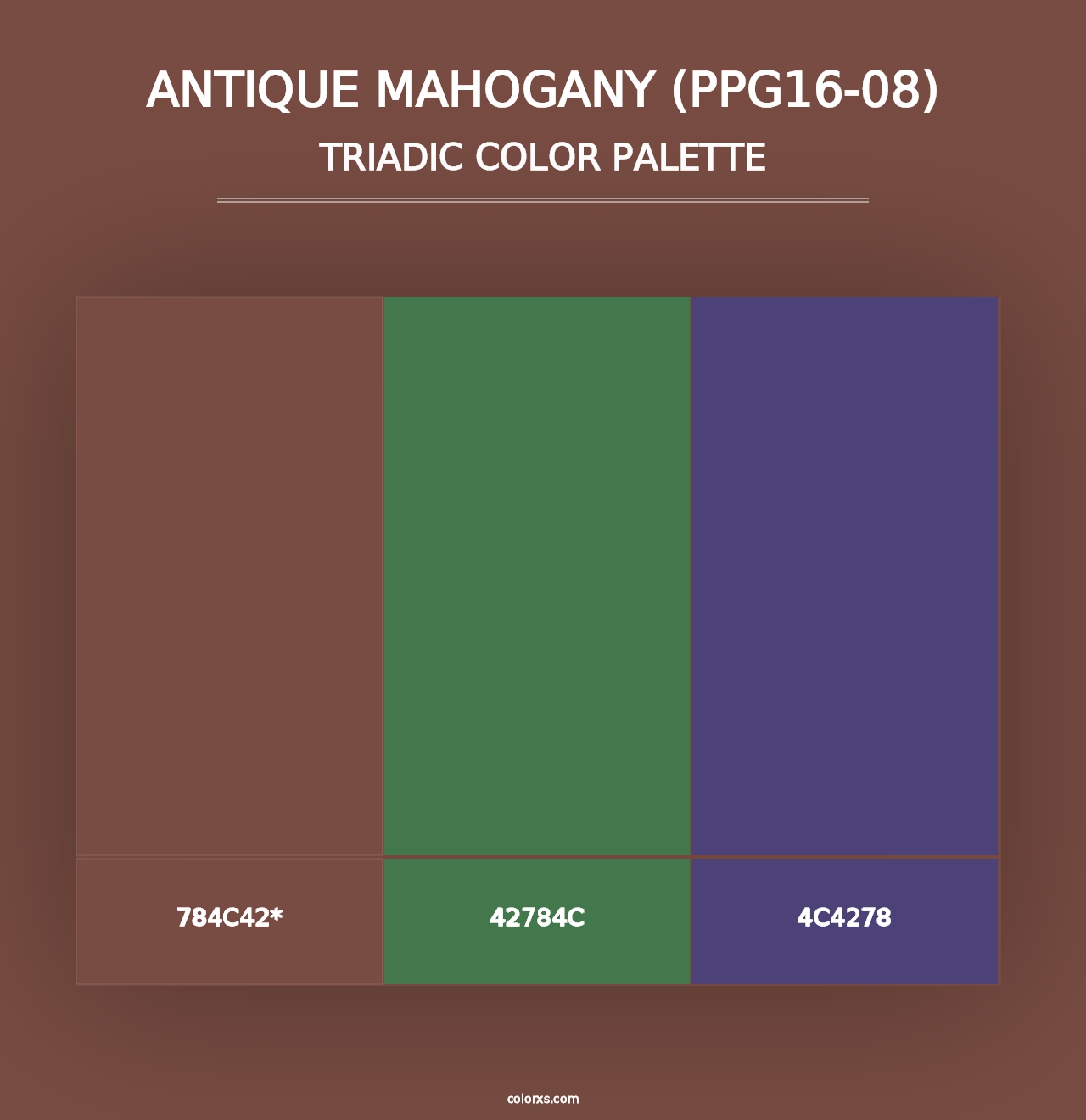 Antique Mahogany (PPG16-08) - Triadic Color Palette