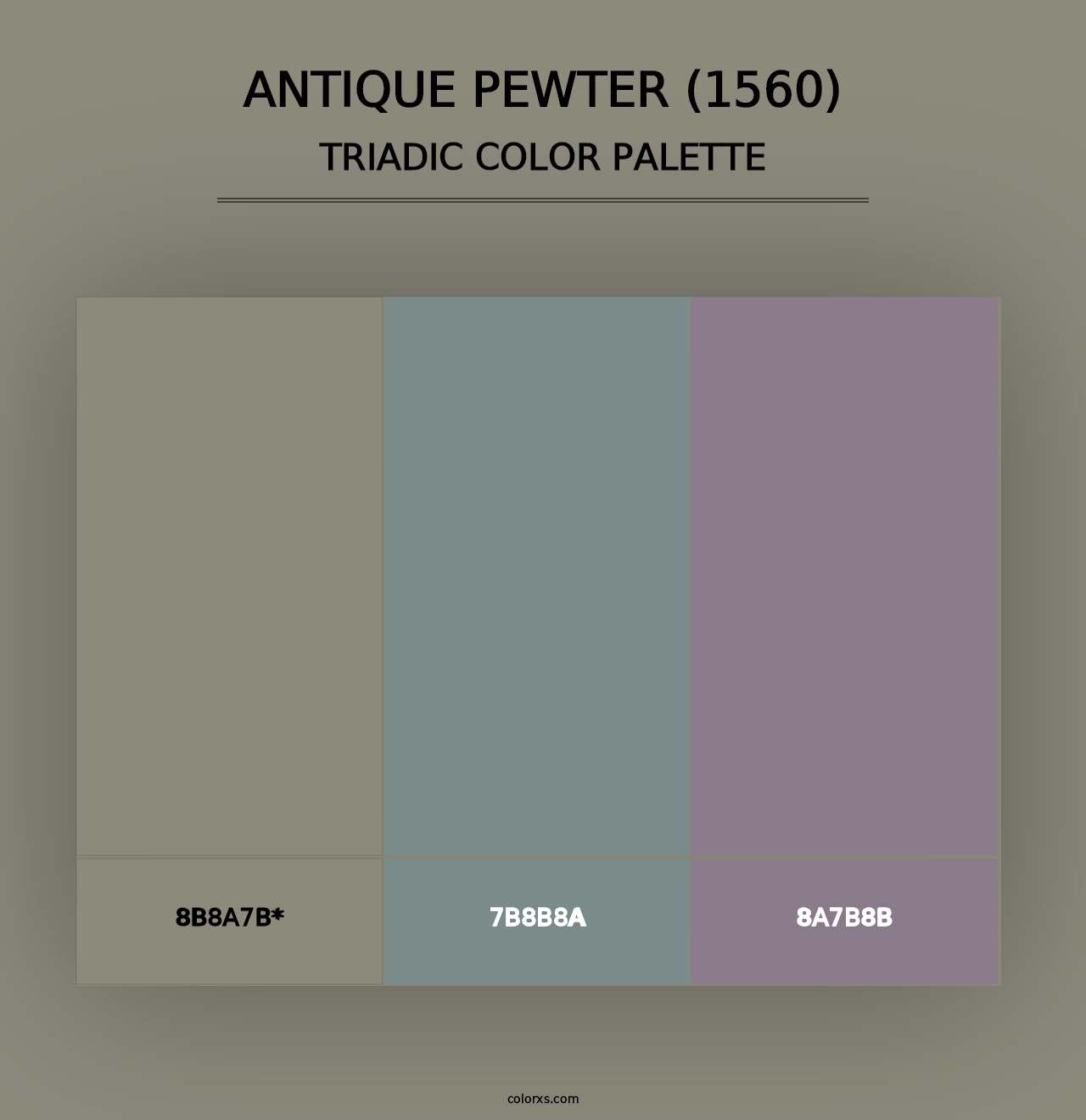 Antique Pewter (1560) - Triadic Color Palette