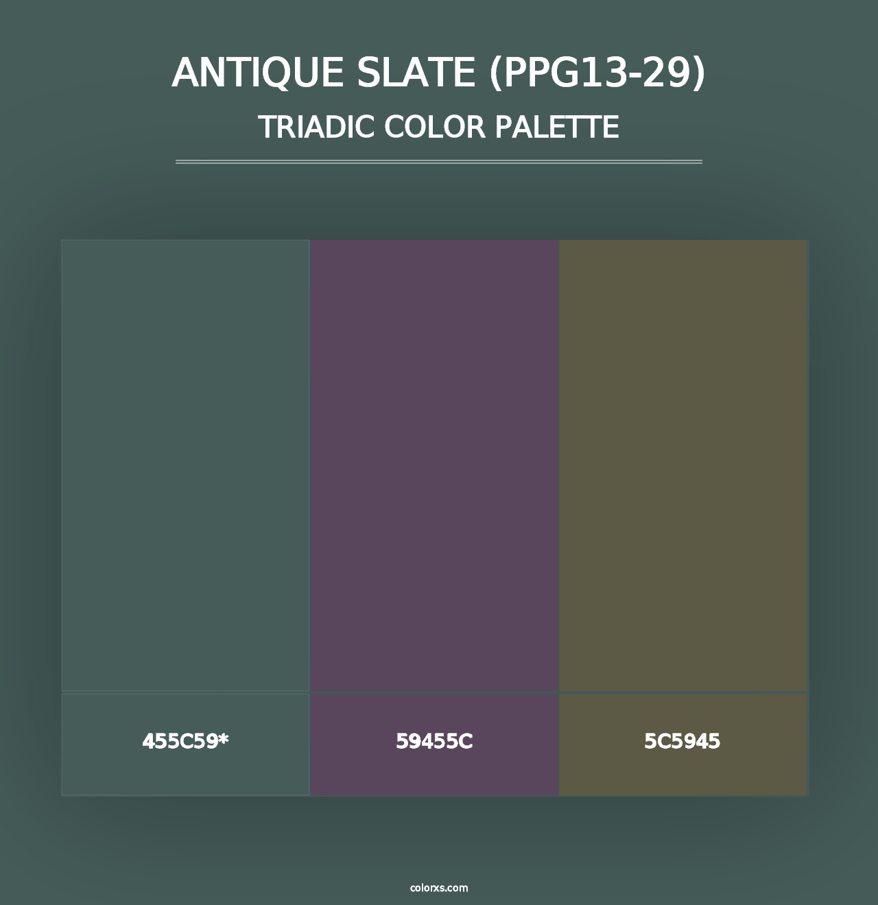 Antique Slate (PPG13-29) - Triadic Color Palette