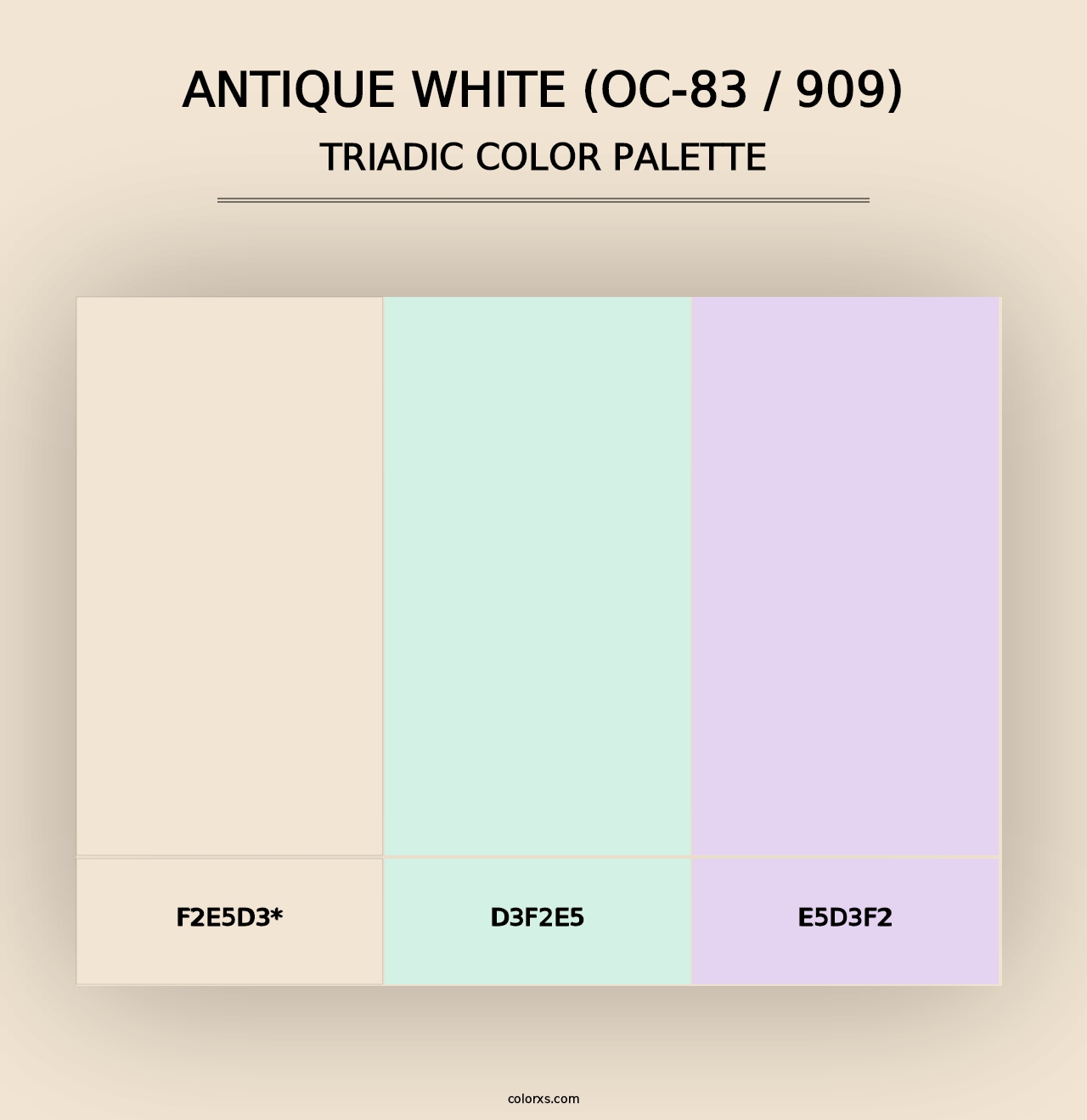 Antique White (OC-83 / 909) - Triadic Color Palette