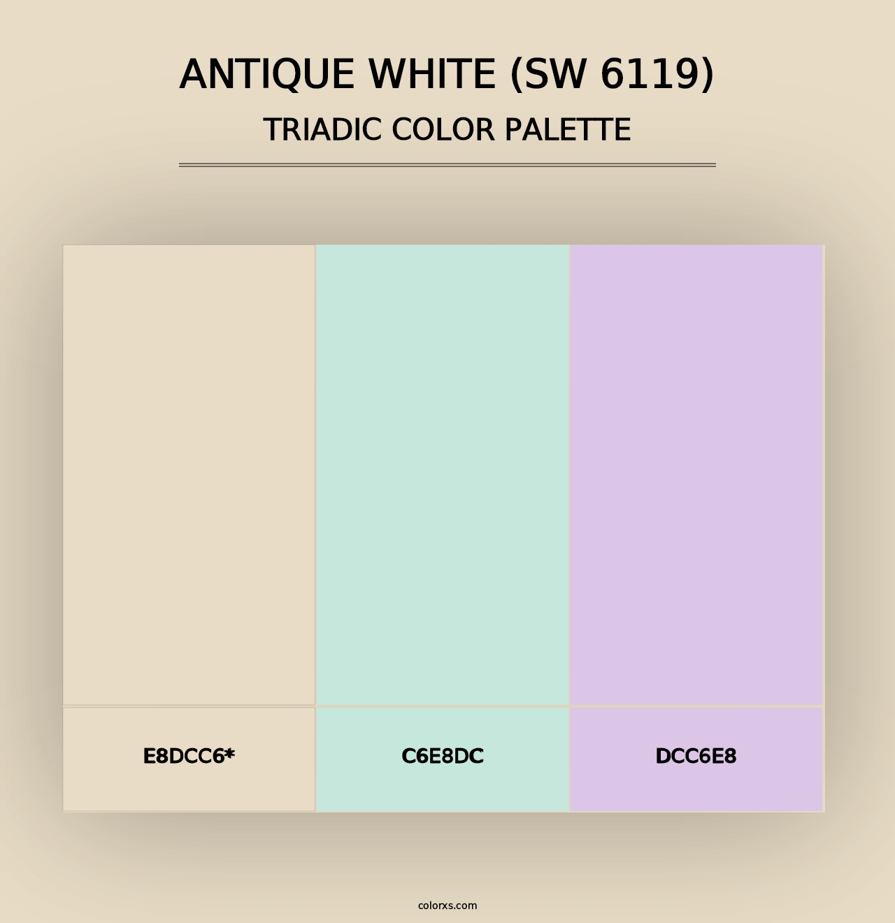 Antique White (SW 6119) - Triadic Color Palette