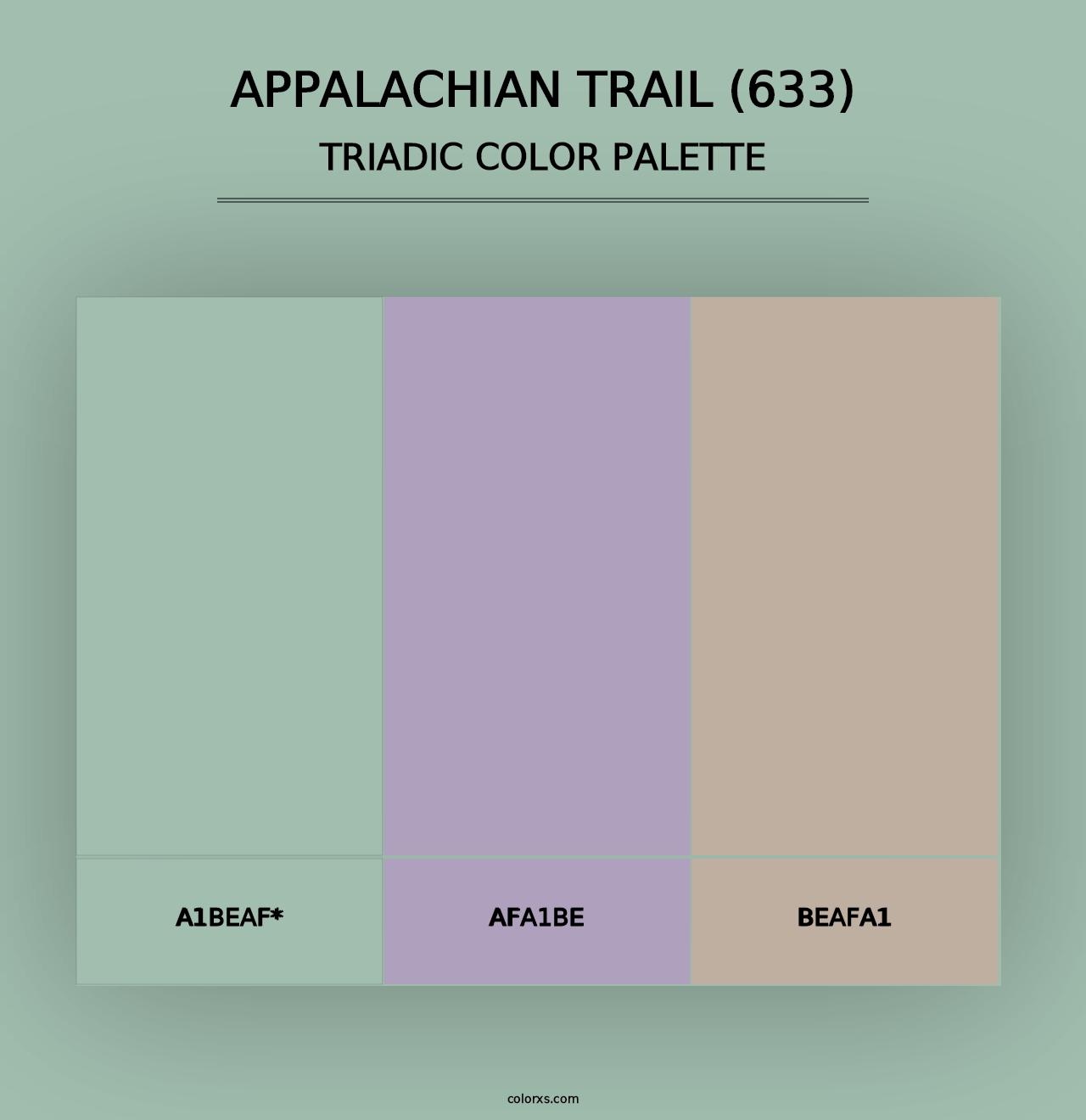 Appalachian Trail (633) - Triadic Color Palette