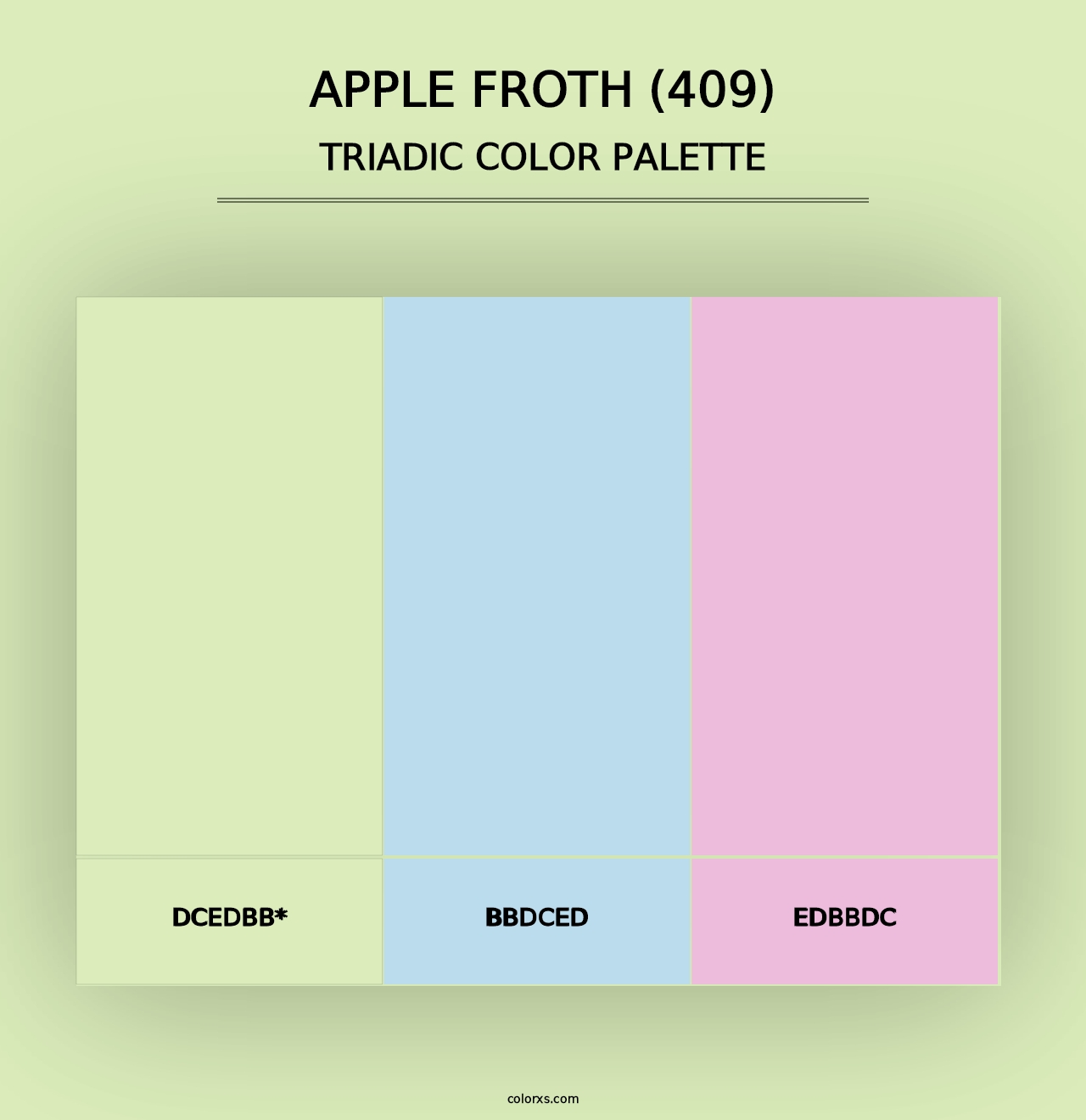 Apple Froth (409) - Triadic Color Palette