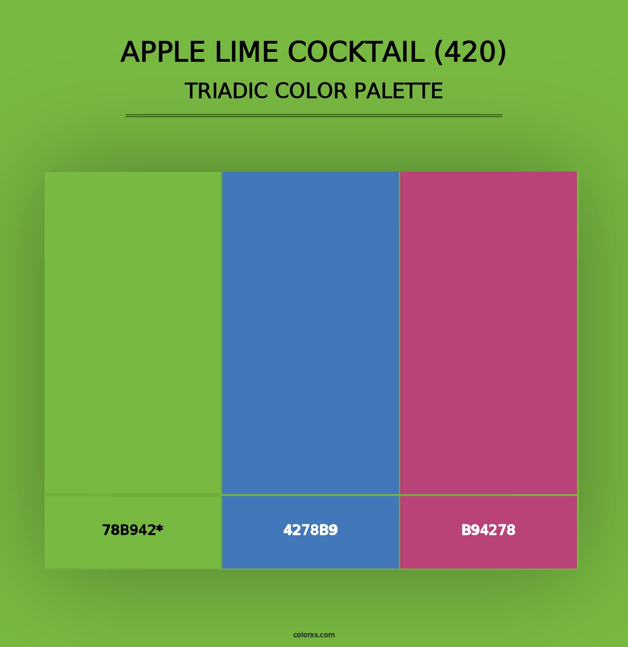 Apple Lime Cocktail (420) - Triadic Color Palette