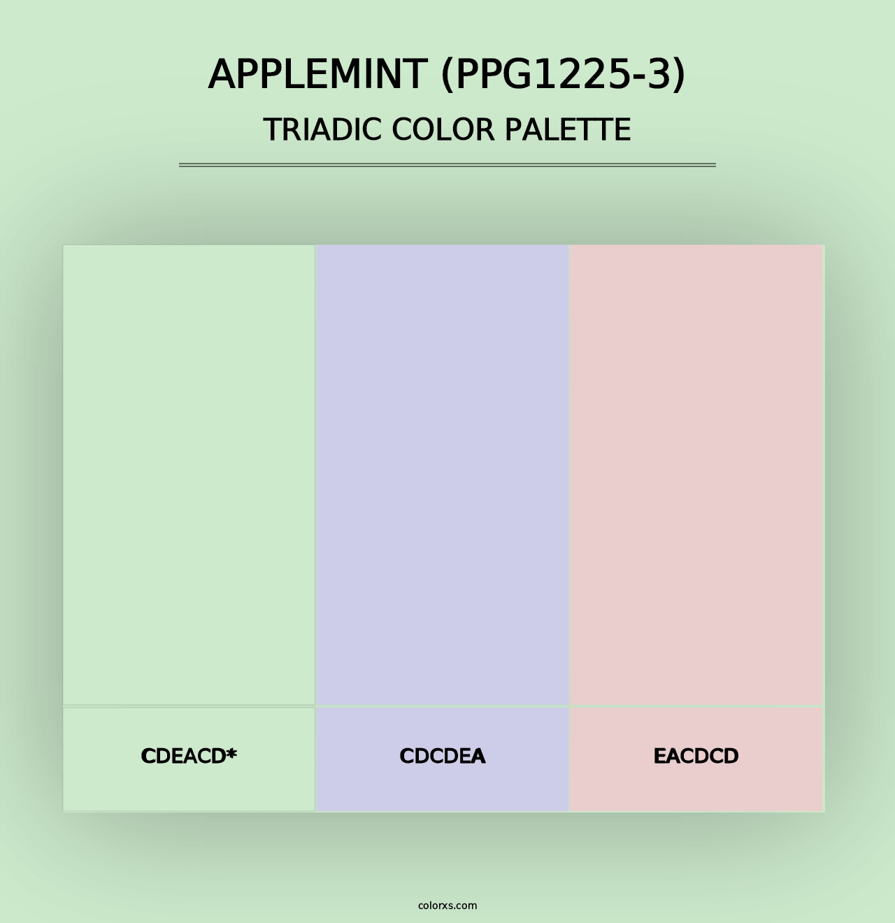 Applemint (PPG1225-3) - Triadic Color Palette