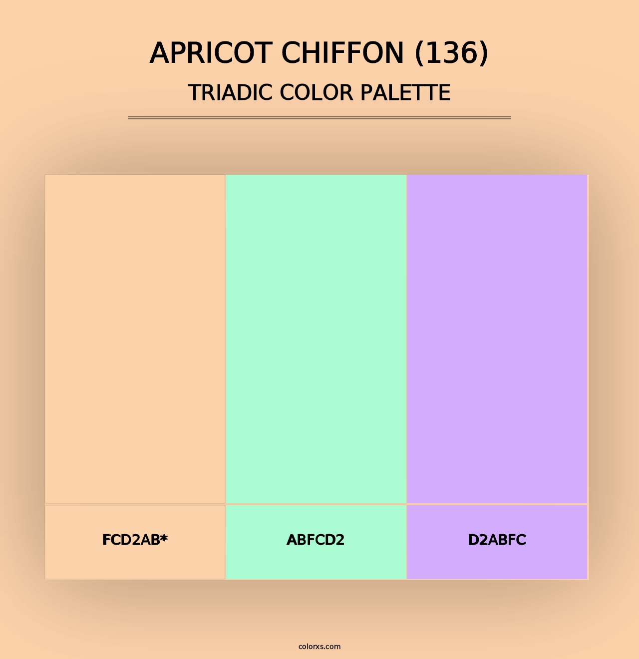 Apricot Chiffon (136) - Triadic Color Palette