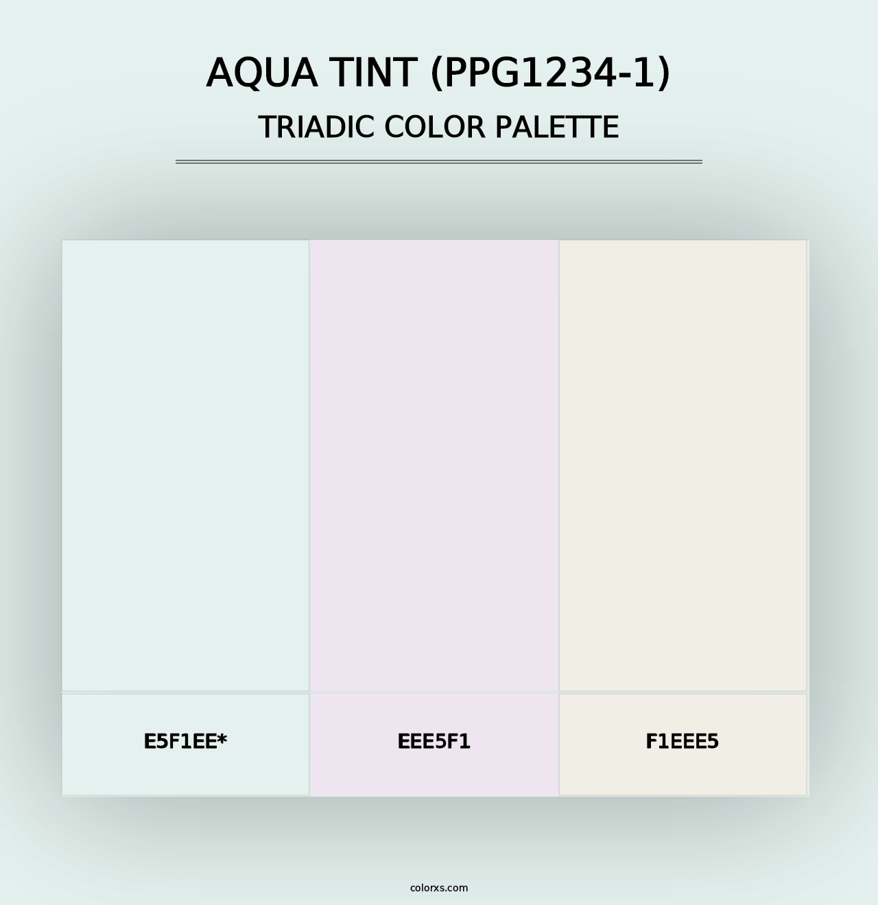 Aqua Tint (PPG1234-1) - Triadic Color Palette