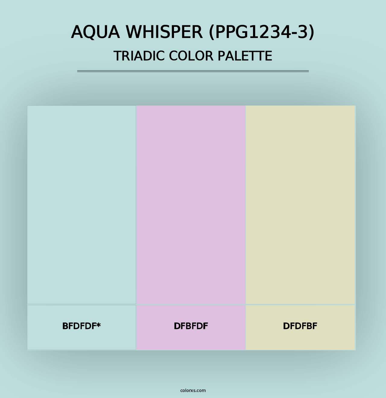 Aqua Whisper (PPG1234-3) - Triadic Color Palette