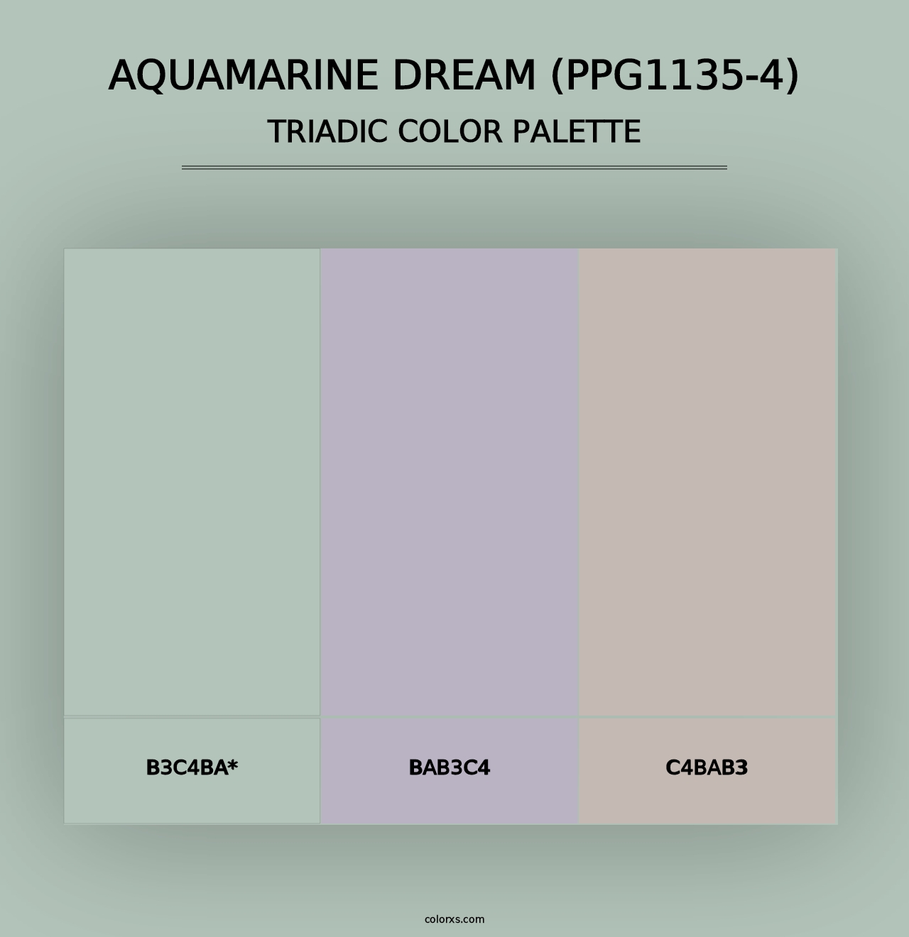 Aquamarine Dream (PPG1135-4) - Triadic Color Palette