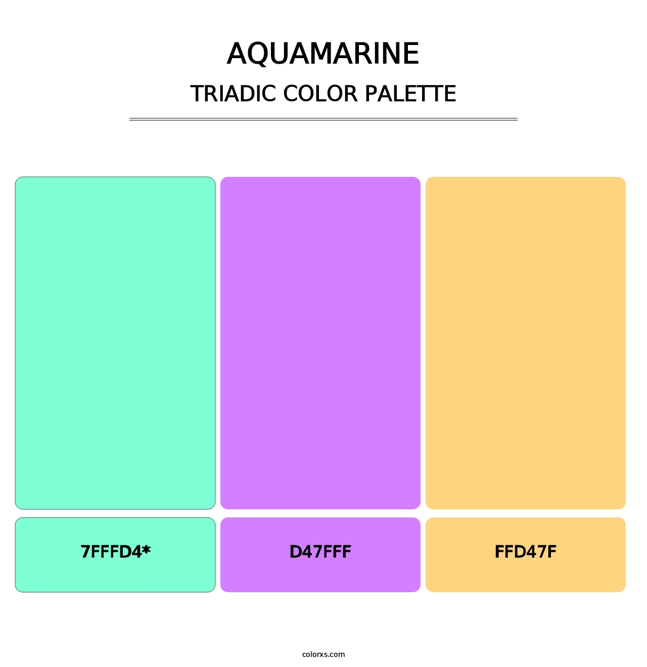 Aquamarine - Triadic Color Palette