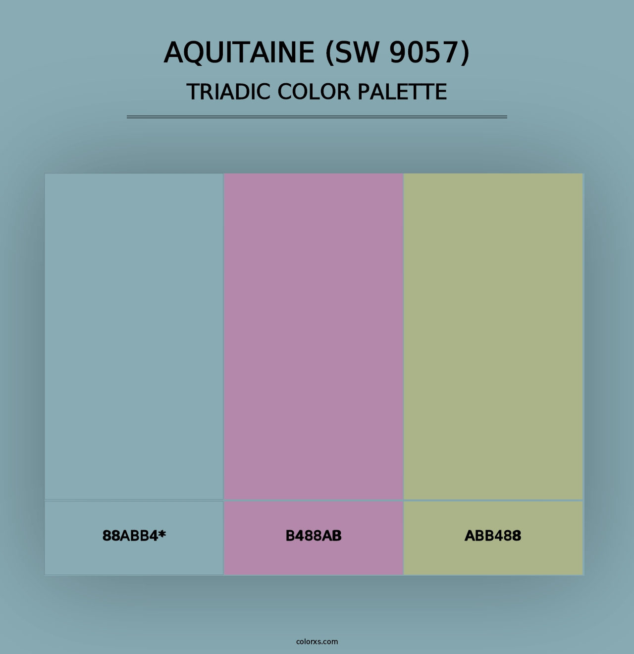 Aquitaine (SW 9057) - Triadic Color Palette