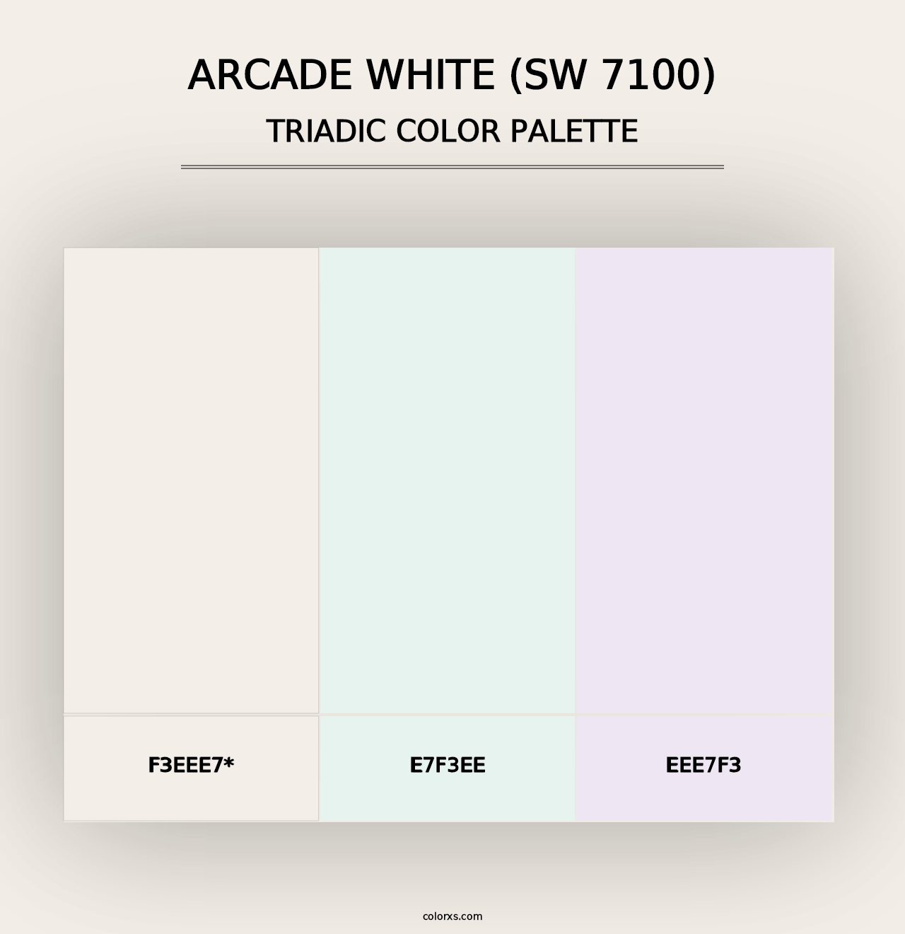 Arcade White (SW 7100) - Triadic Color Palette