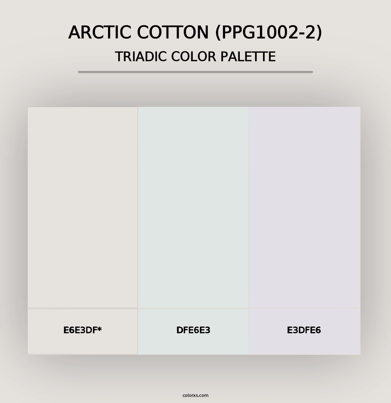 Arctic Cotton (PPG1002-2) - Triadic Color Palette